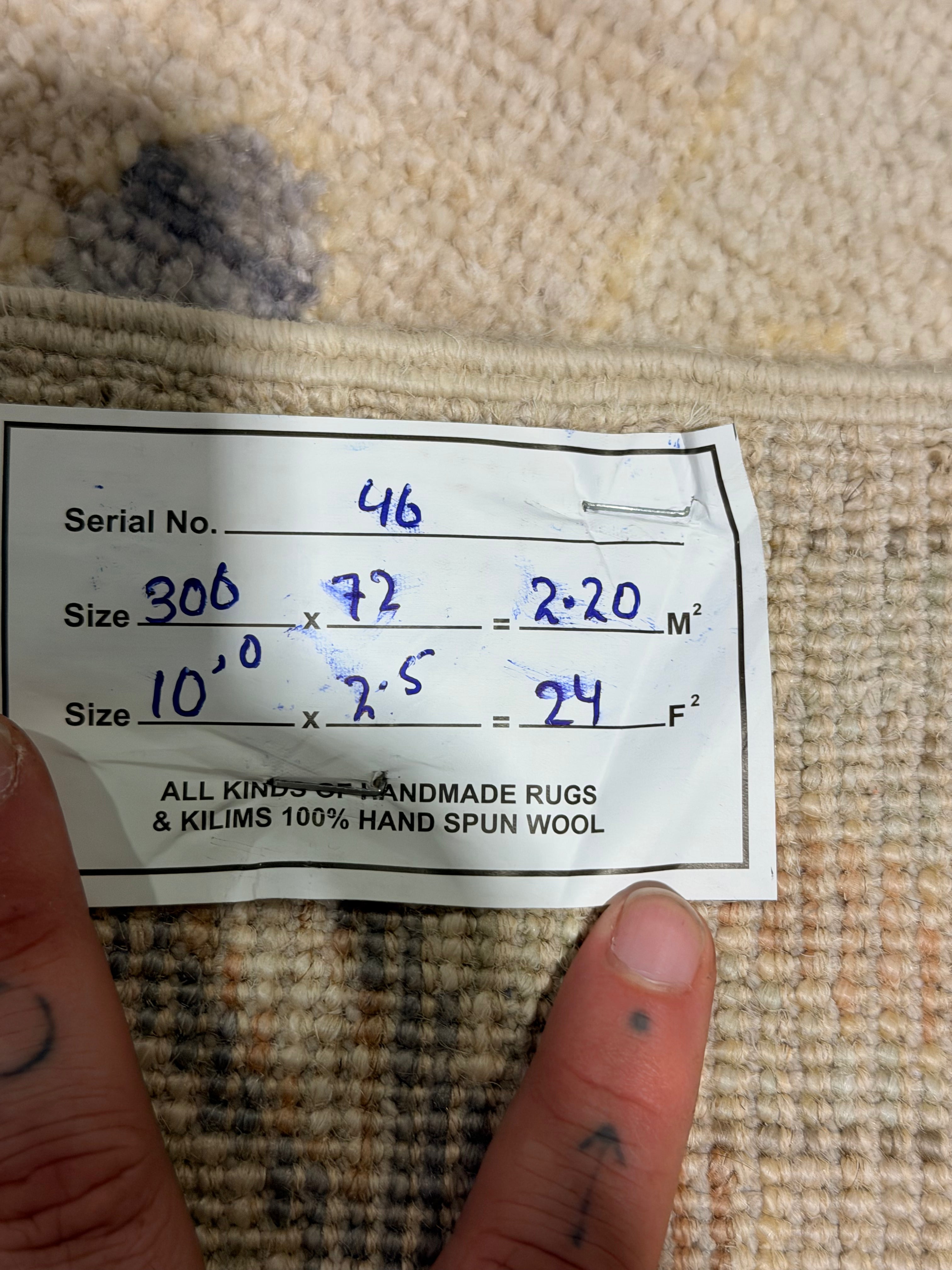 Melia Kreiling 2.5x10 Multicolor Afghani Whitewashed Oushak Runner