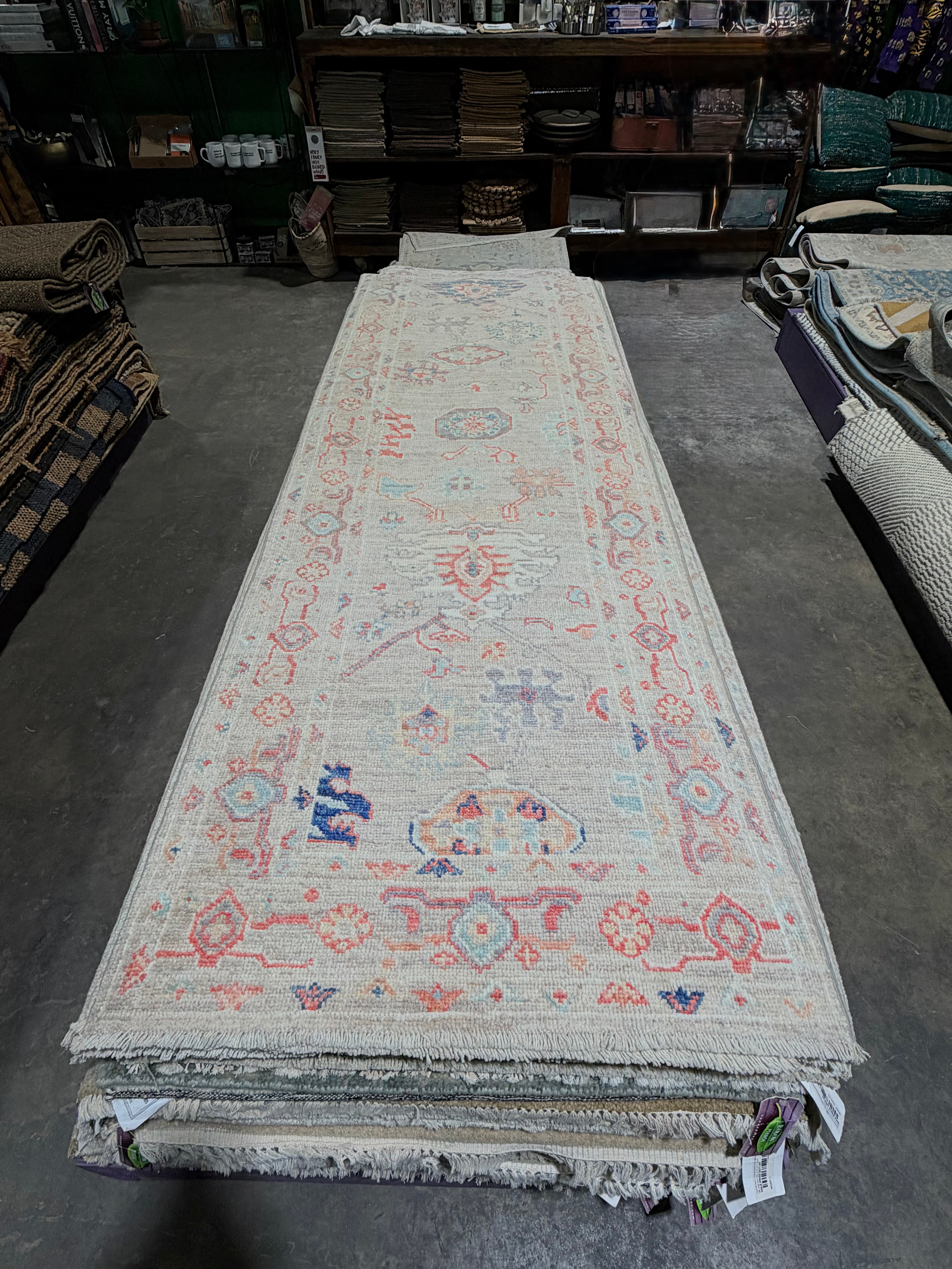 Madeline 2.7x9.9 Multicolor Afghani Whitewashed Oushak Runner