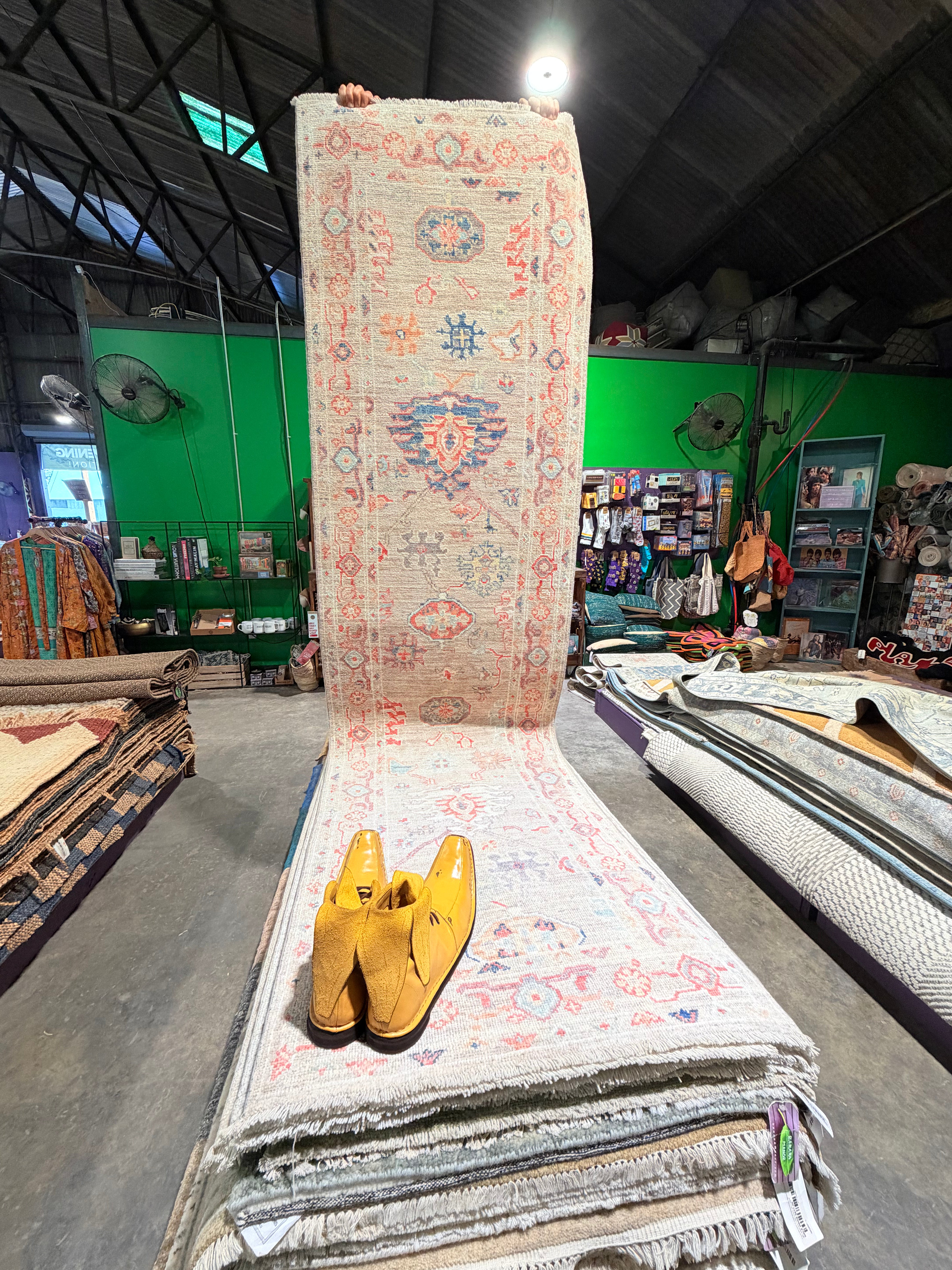 Madeline 2.7x9.9 Multicolor Afghani Whitewashed Oushak Runner