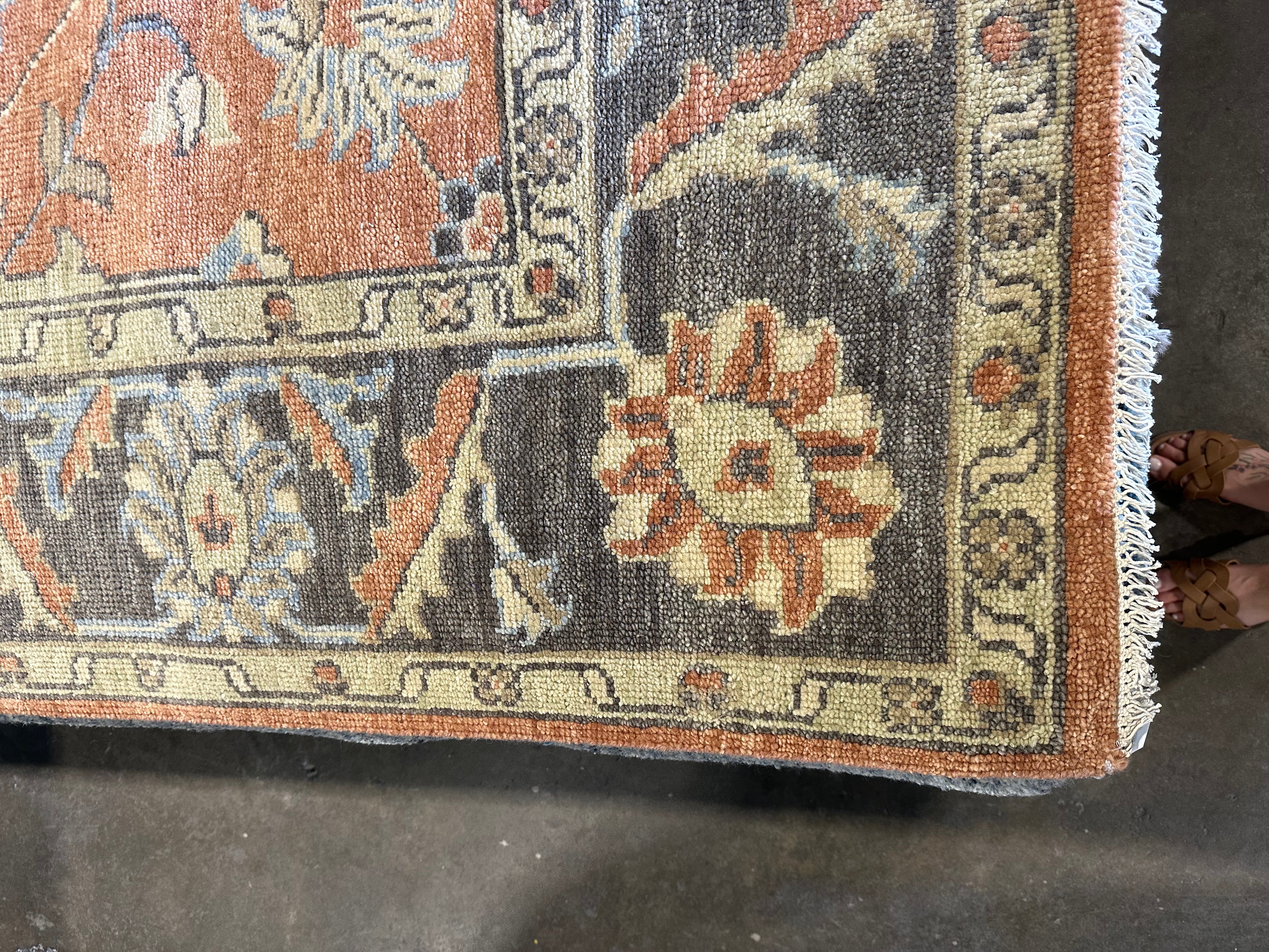 Tessa 8x10 Rust Hand-Knotted Oushak Rug