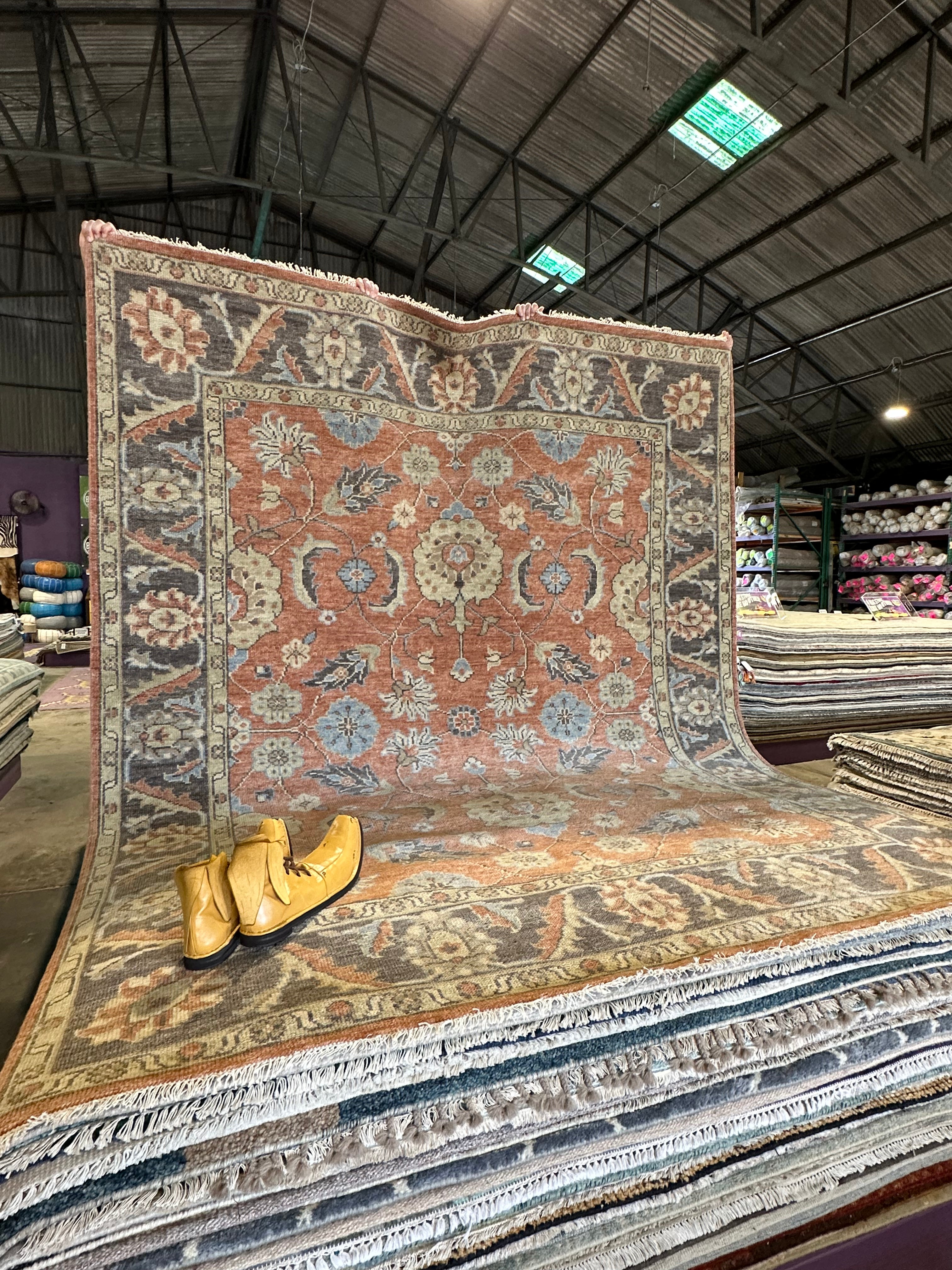 Tessa 8x10 Rust Hand-Knotted Oushak Rug
