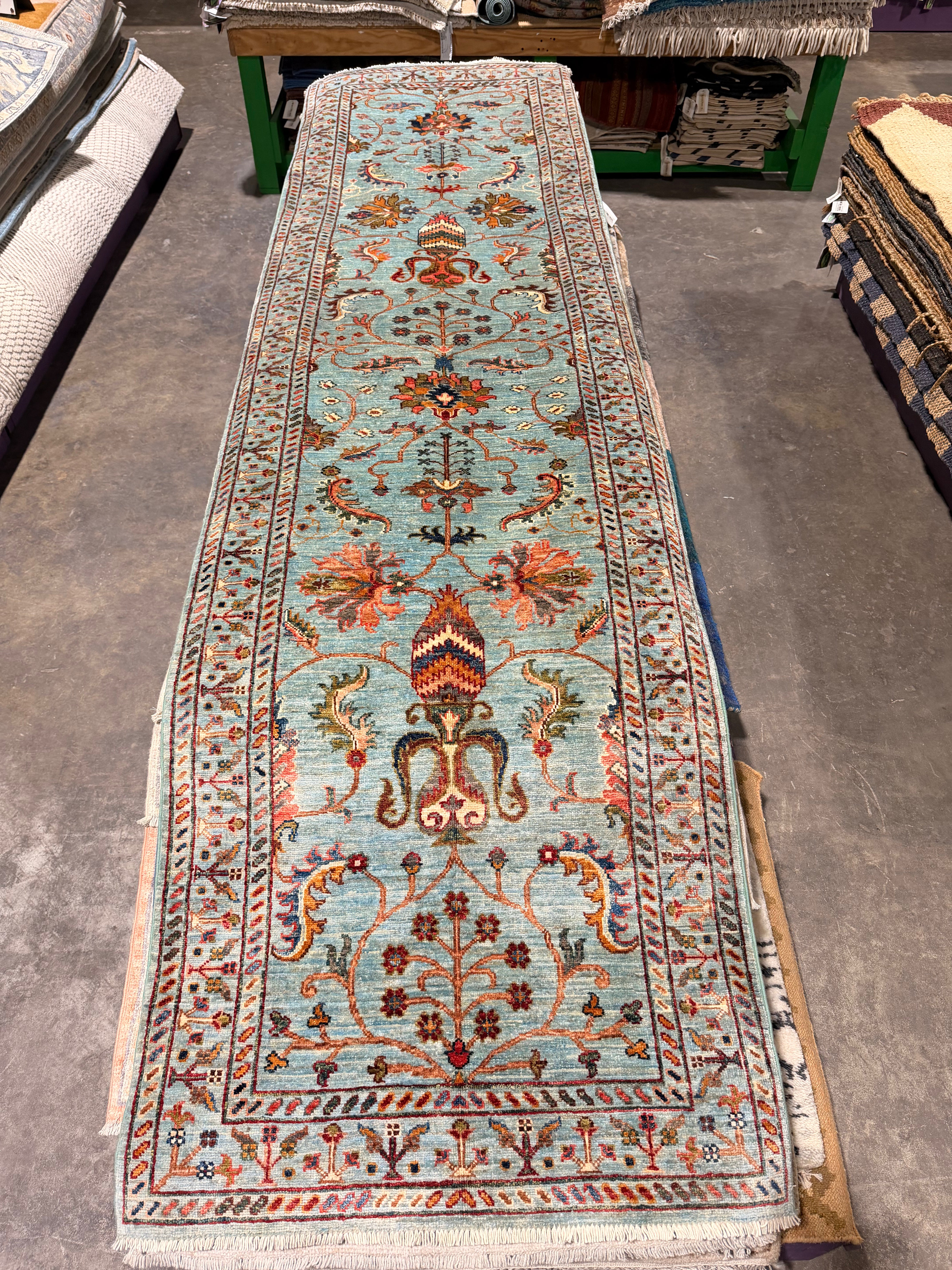 Angela 2.9x10 Blue Afghani Sultani Runner