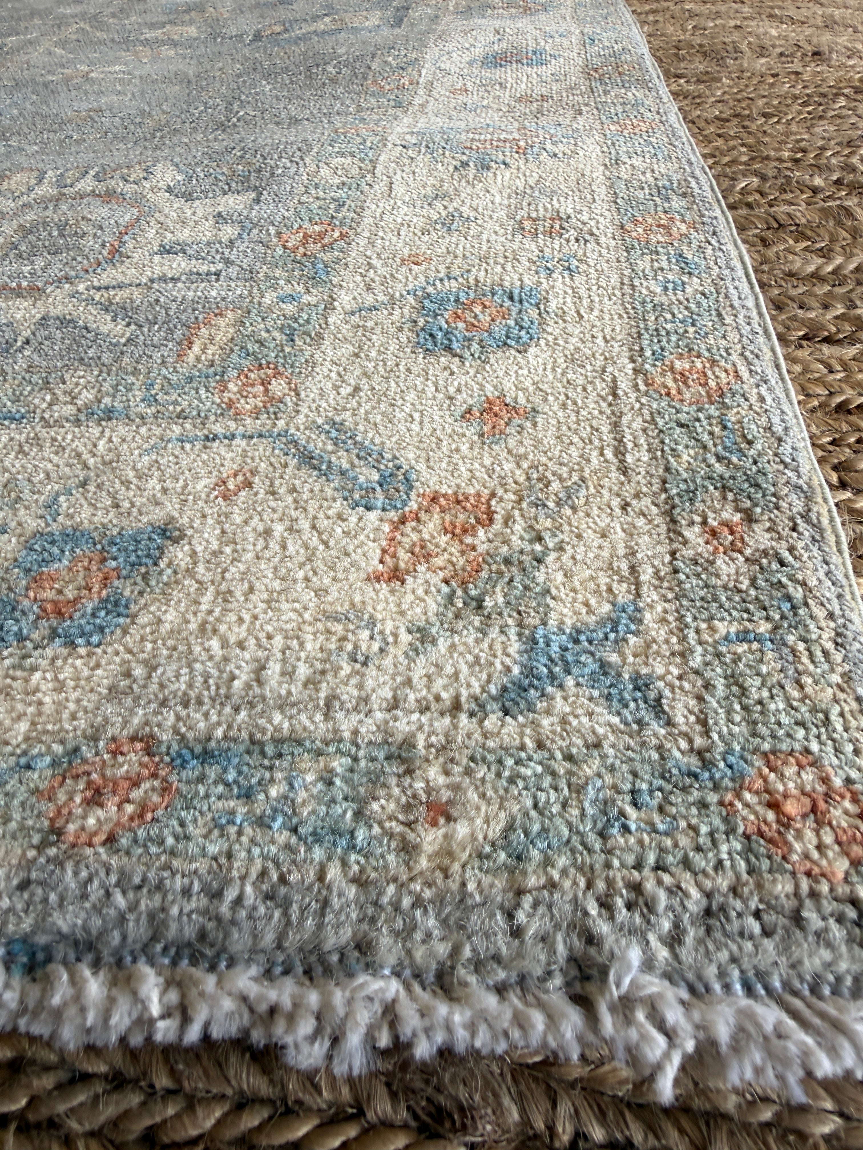 Nurse Jenny 4.1x5.11 Blue Afghani Whitewashed Oushak
