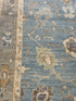 Melanie Fort 4.1x5.11 Blue Afghani Whitewashed Oushak