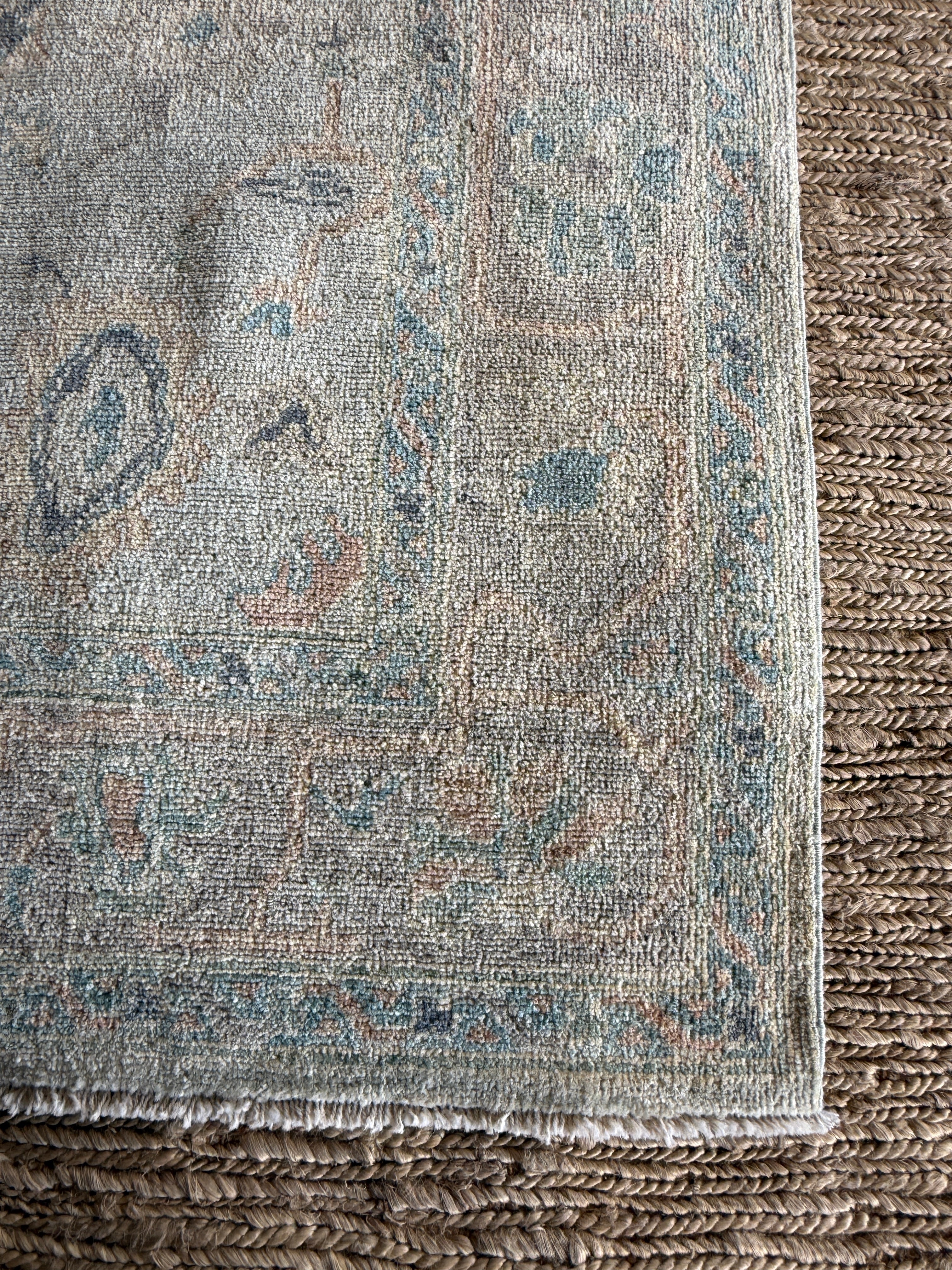 Susana Gibb 4x6 Blue Afghani Whitewashed Oushak