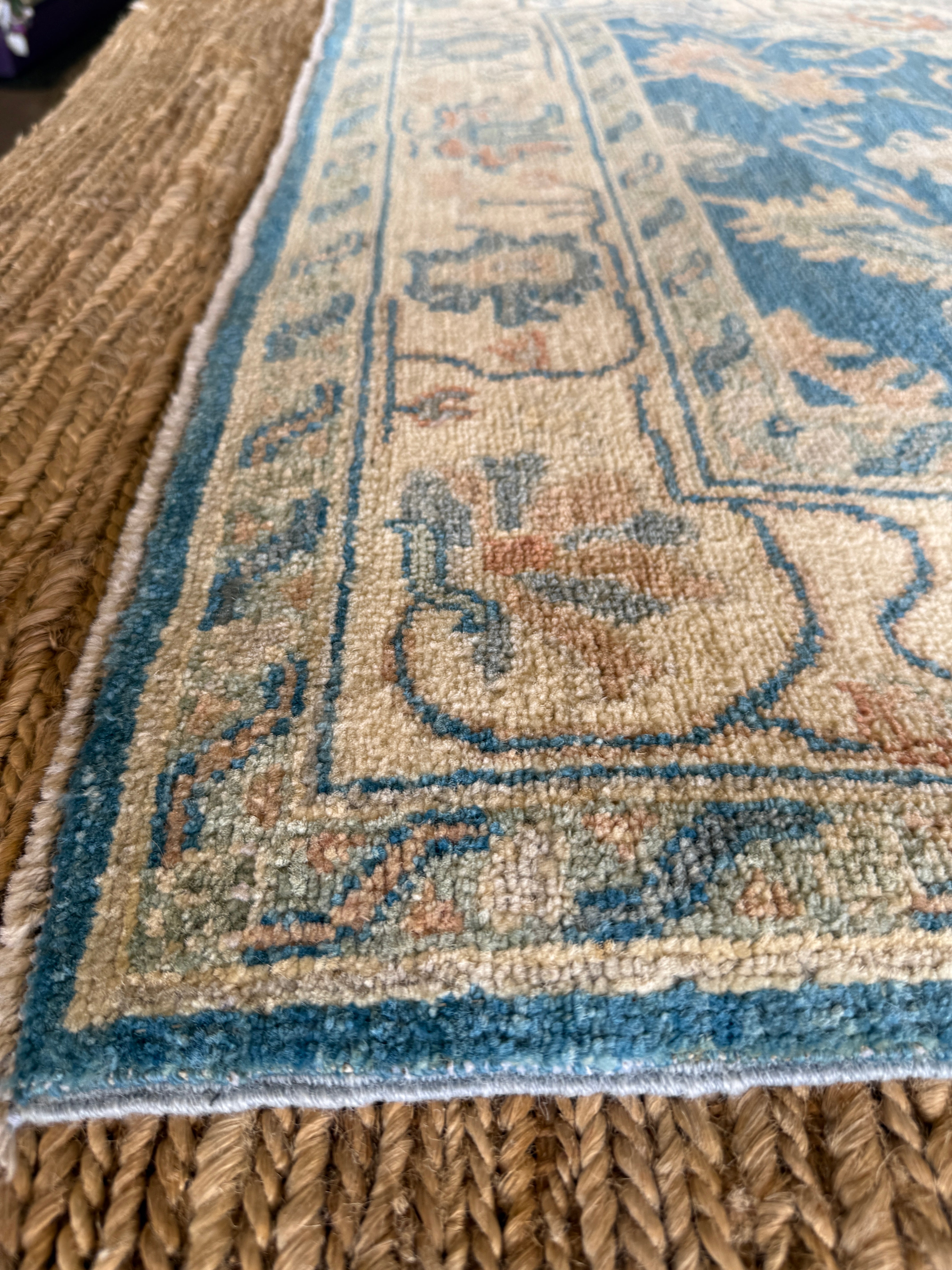Daisy 3.11x5.11 Blue Afghani Whitewashed Oushak