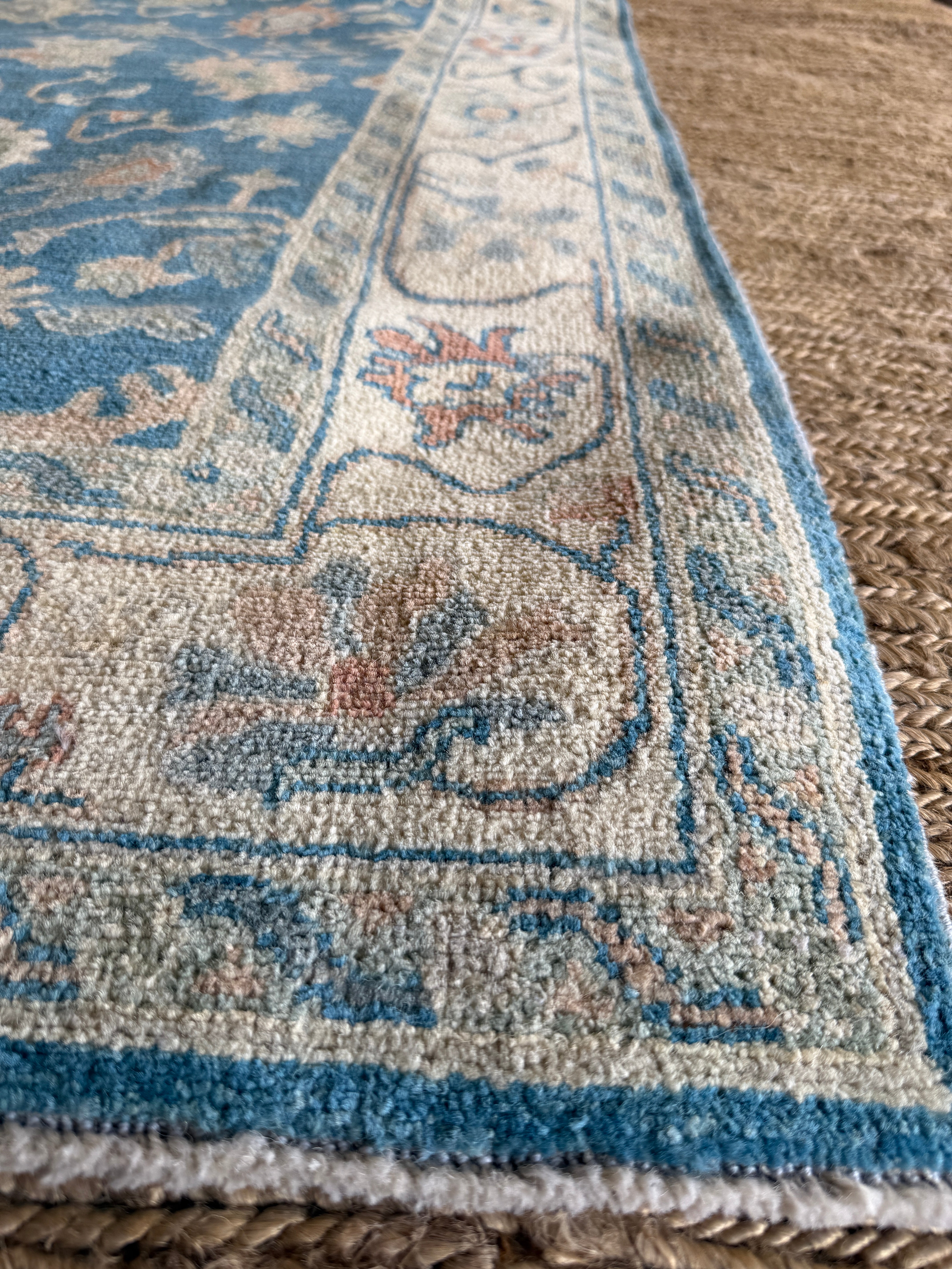Daisy 3.11x5.11 Blue Afghani Whitewashed Oushak