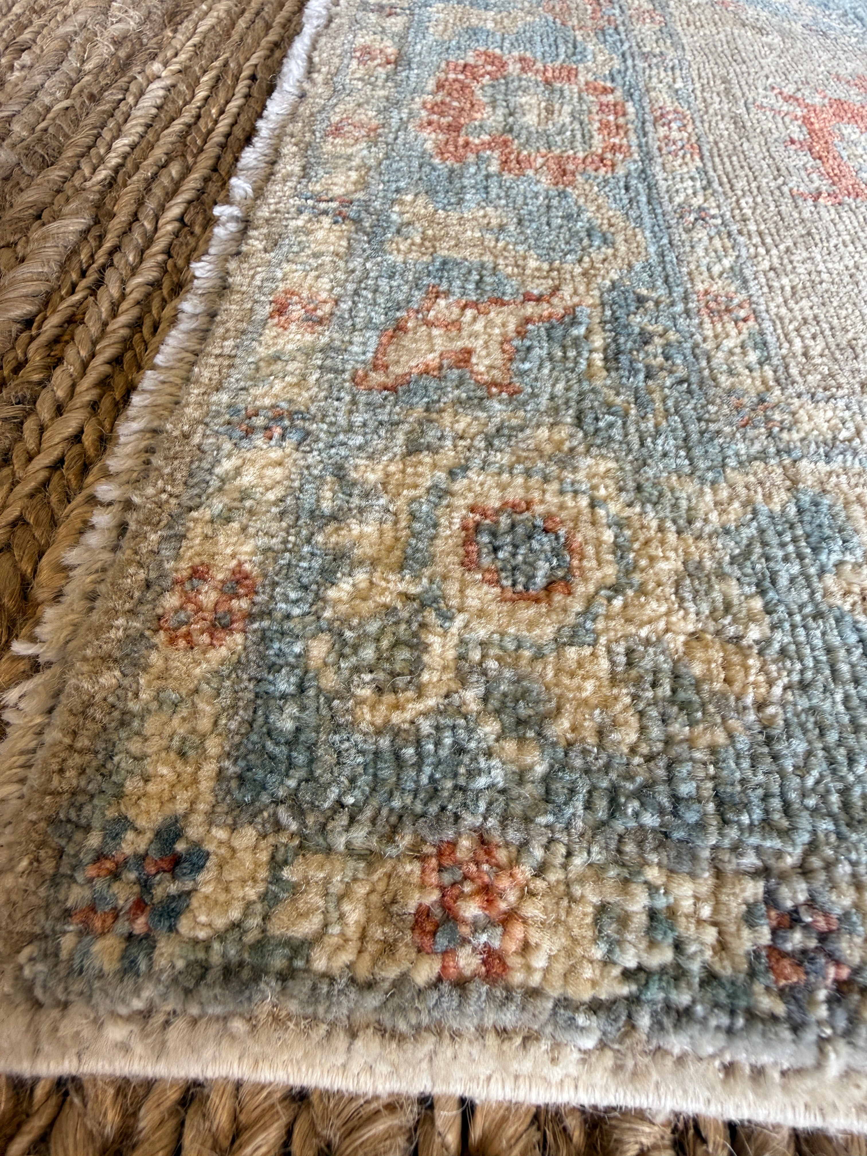 Nala Doueihy 2x4 Blue Afghani Whitewashed Oushak