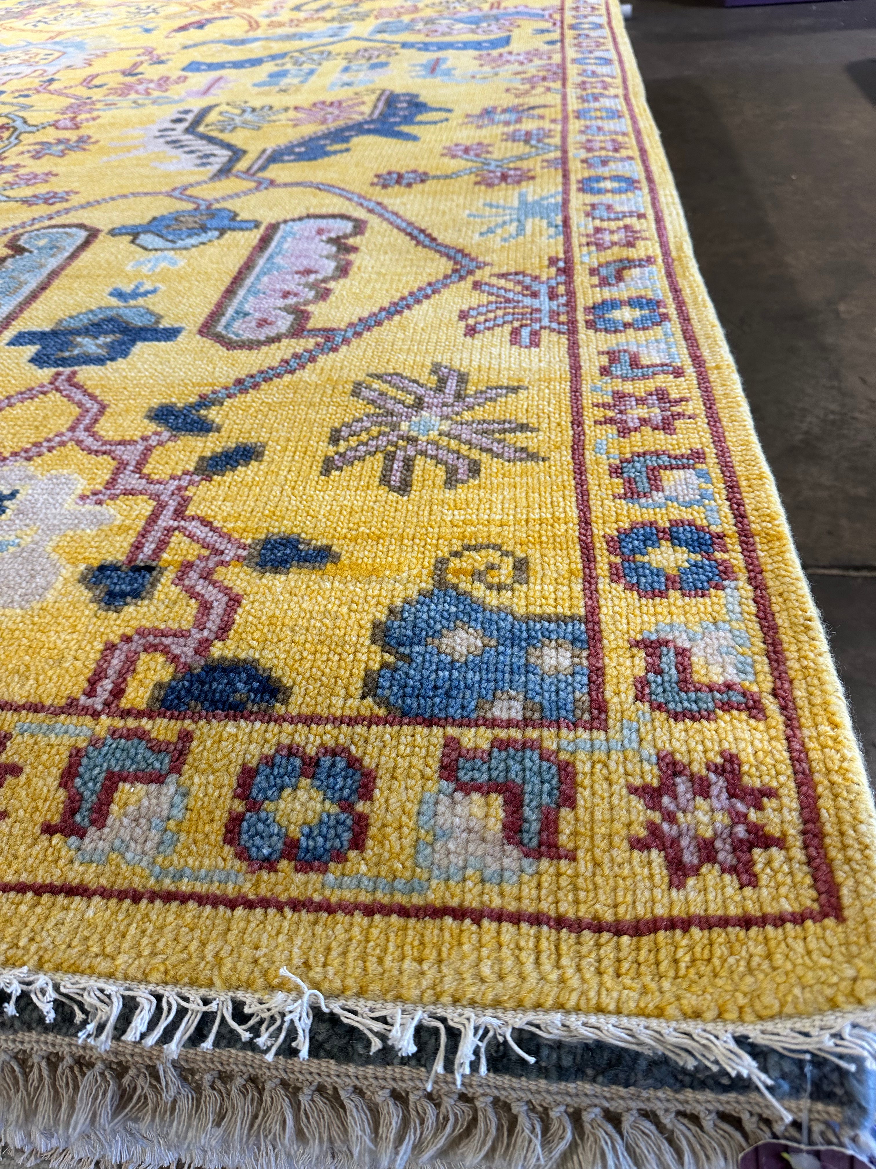Alexa Demie 9x12 Yellow Hand-Knotted Oushak
