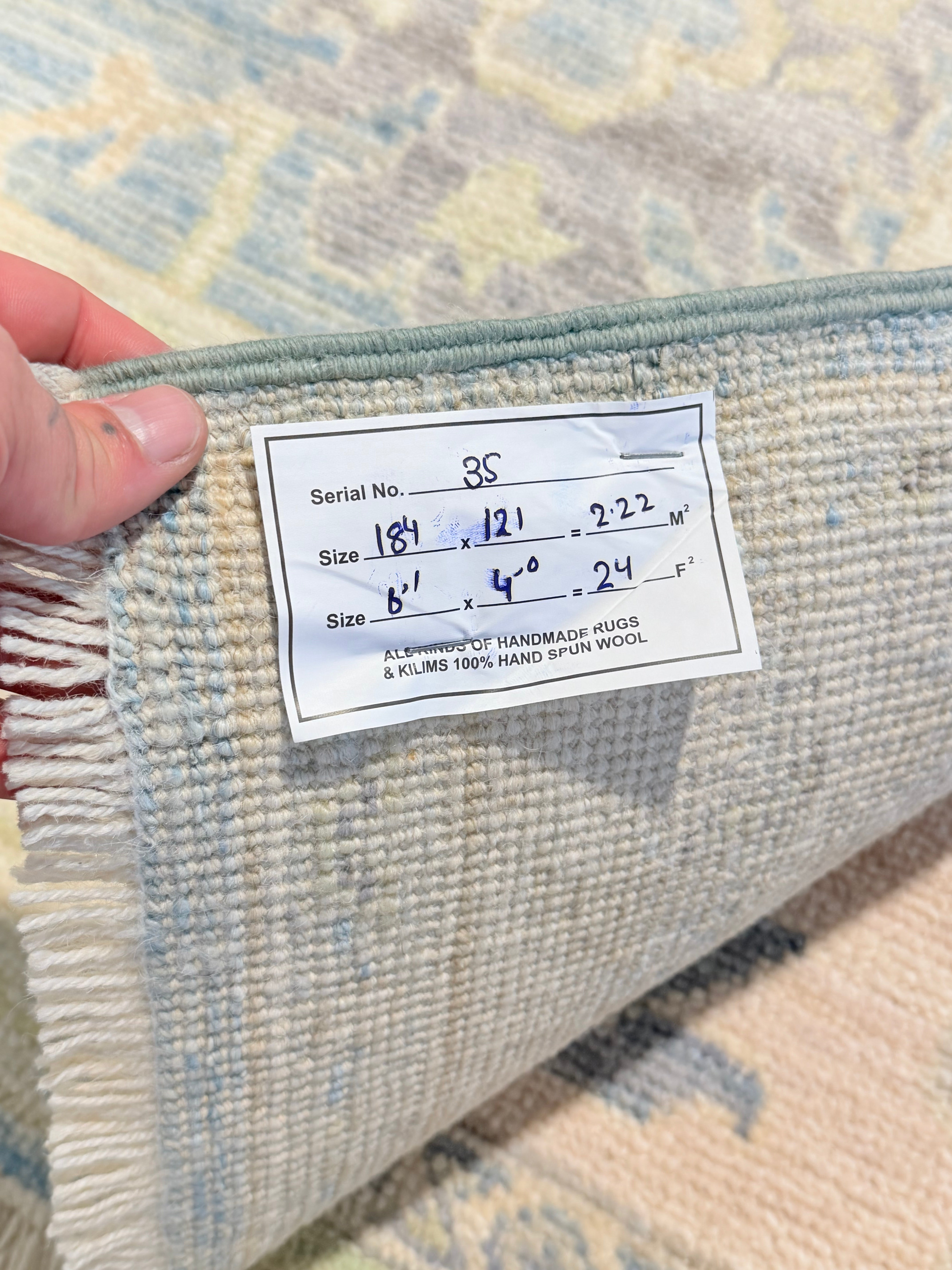 Alix Bénézech 4x6.1 Blue Afghani Whitewashed Oushak