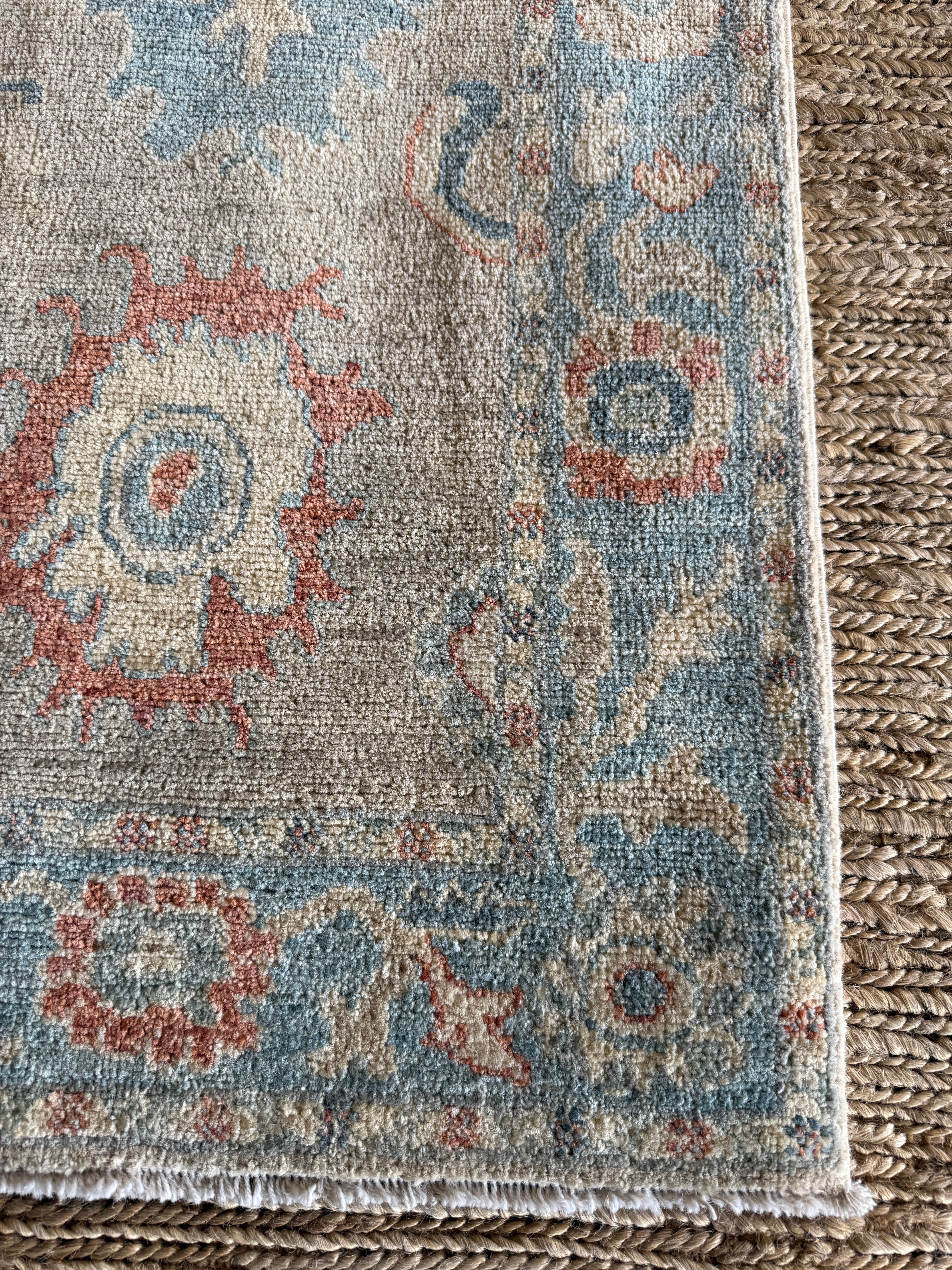Nala Doueihy 2x4 Blue Afghani Whitewashed Oushak