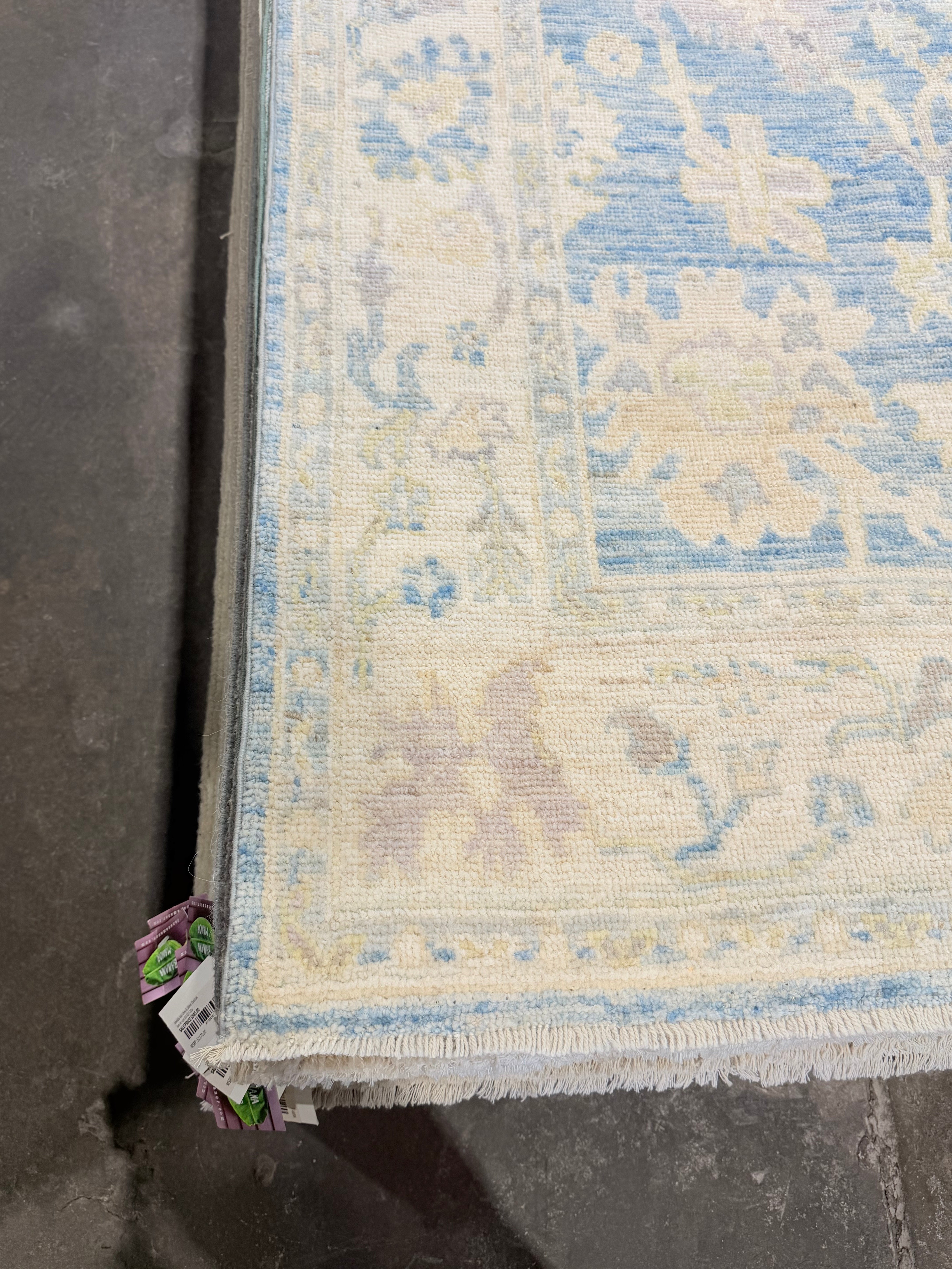 Édith Le Merdy 3.10x6.3 Blue Afghani Whitewashed Oushak