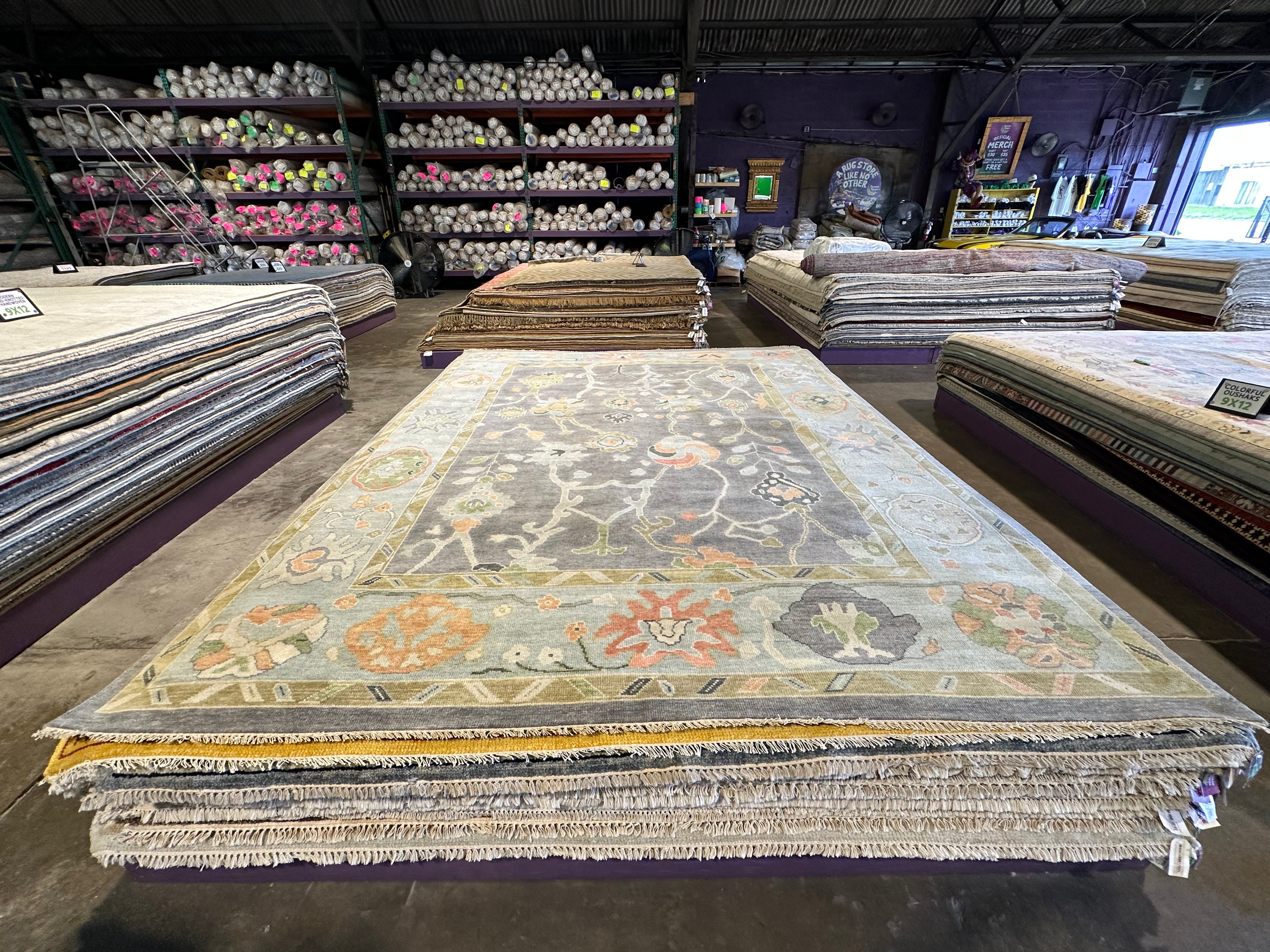 Laura San Giacomo 9x12 Colorful Hand-Knotted Oushak Rug