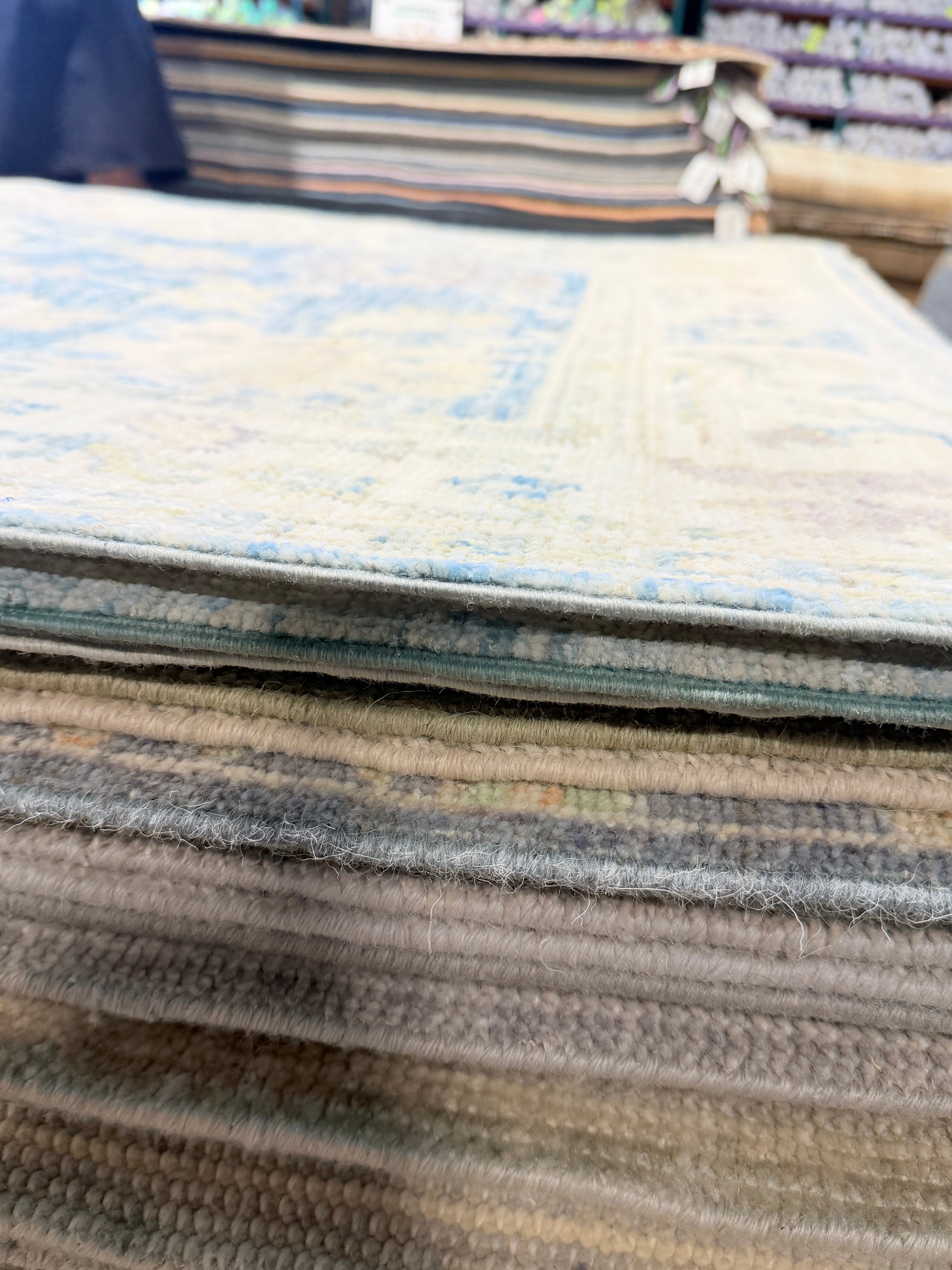 Édith Le Merdy 3.10x6.3 Blue Afghani Whitewashed Oushak