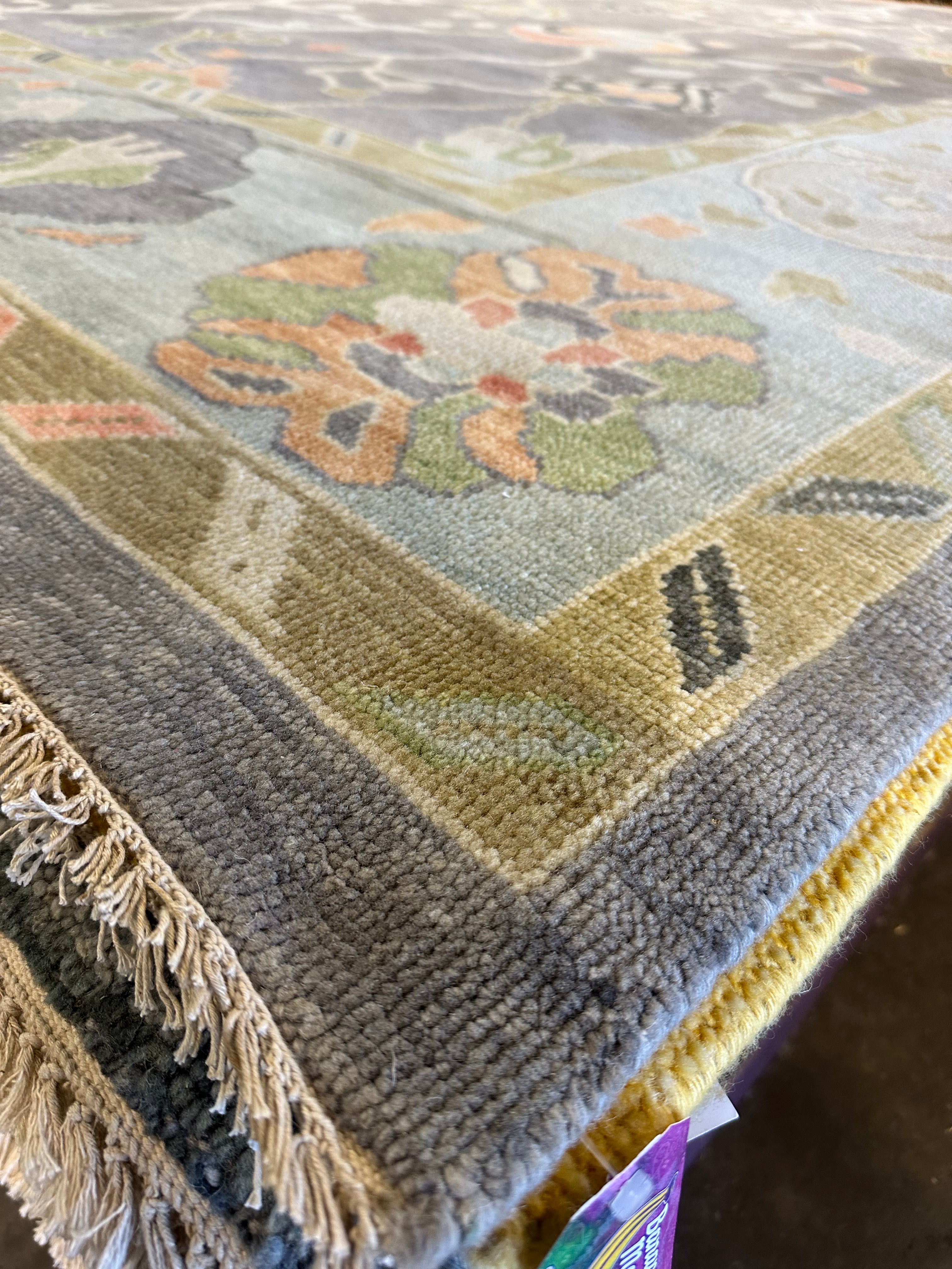 Laura San Giacomo 9x12 Colorful Hand-Knotted Oushak Rug