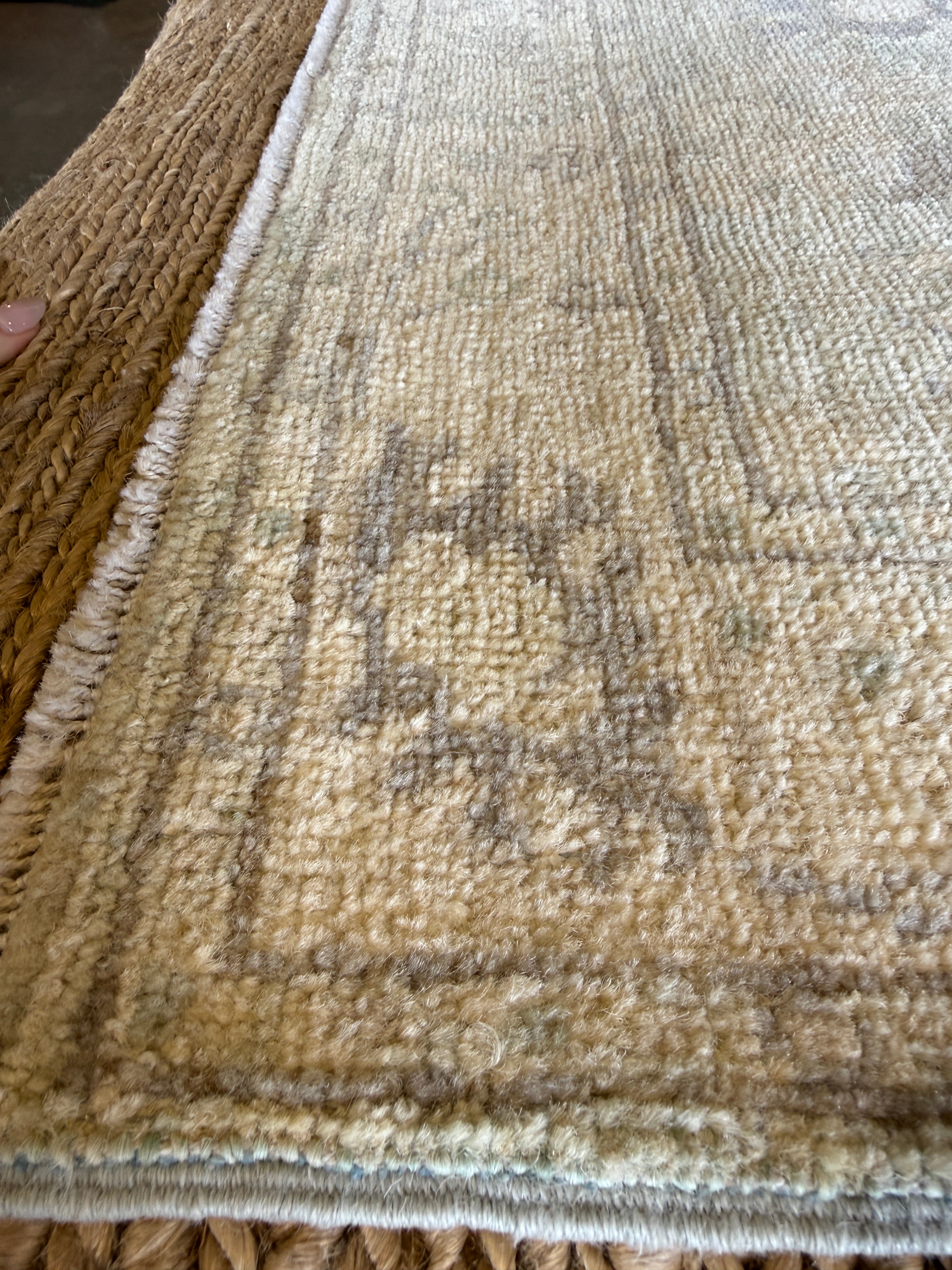 Nora Winer 2.7x7.10 Light Green Afghani Whitewashed Oushak Runner