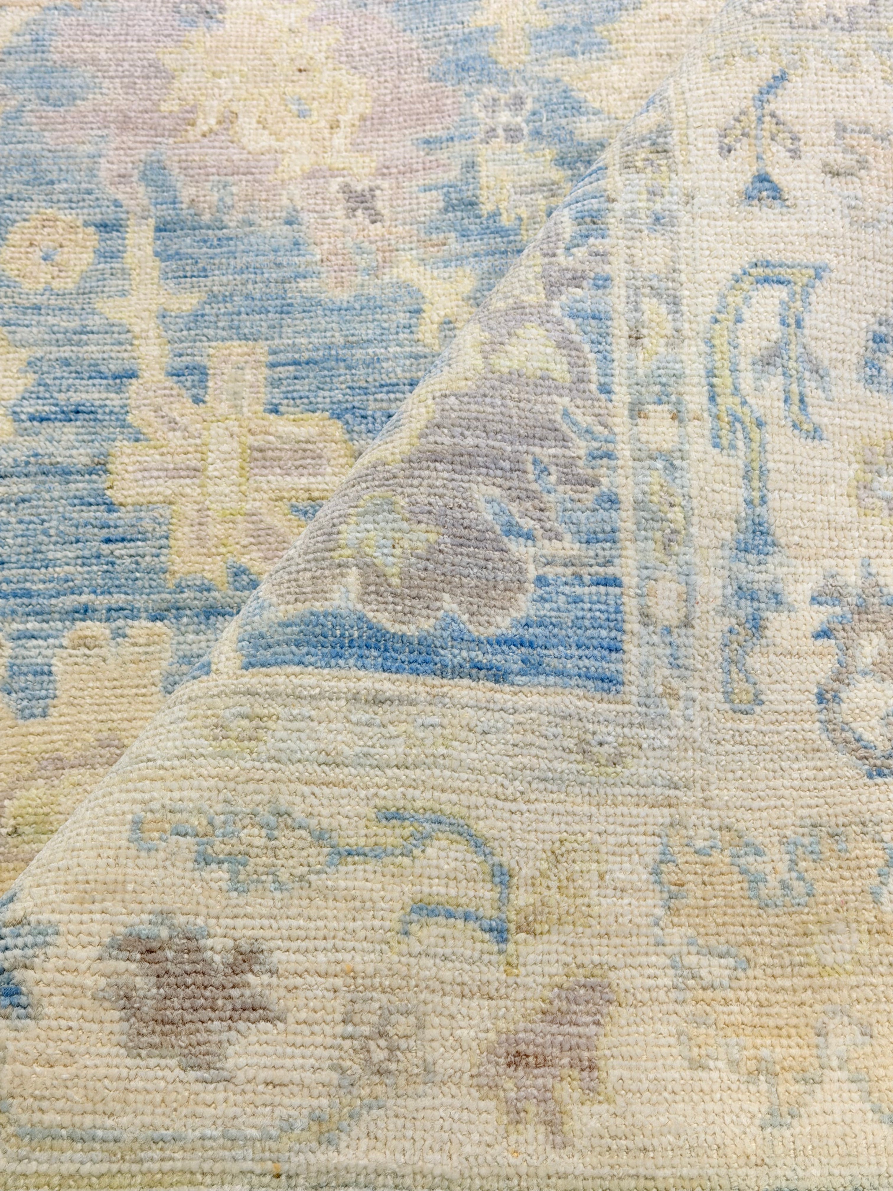 Édith Le Merdy 3.10x6.3 Blue Afghani Whitewashed Oushak