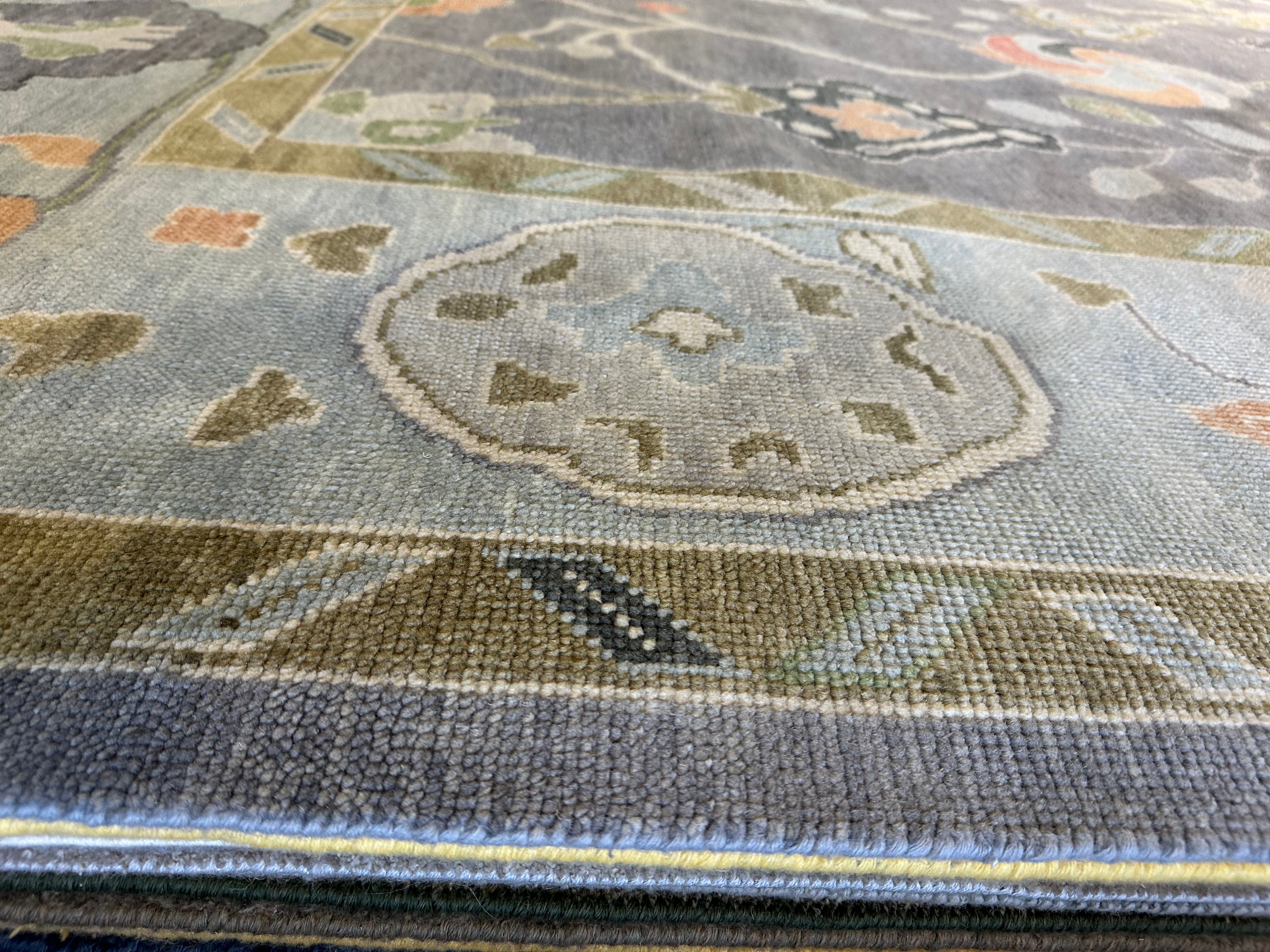 Laura San Giacomo 9x12 Colorful Hand-Knotted Oushak Rug