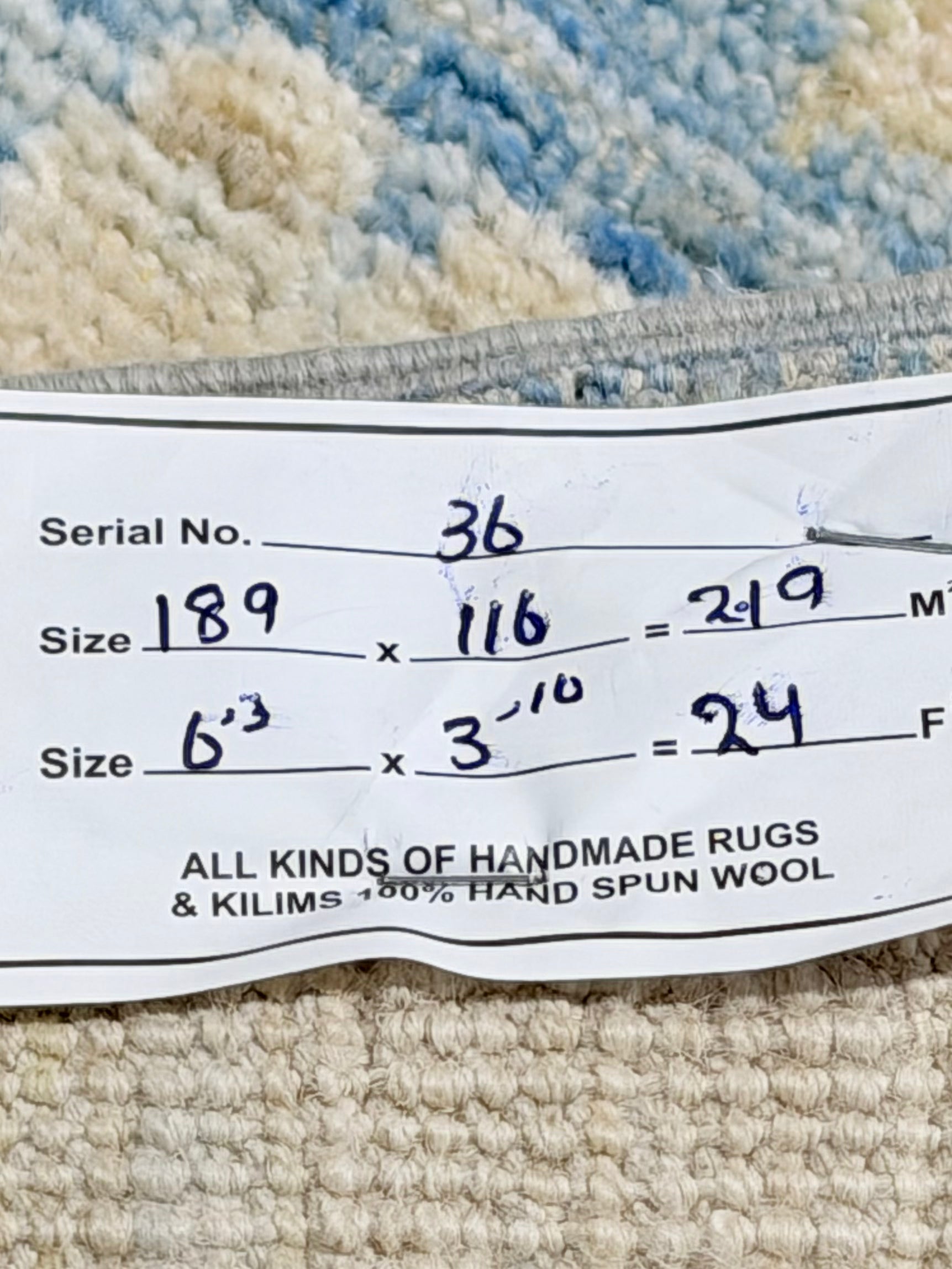 Édith Le Merdy 3.10x6.3 Blue Afghani Whitewashed Oushak