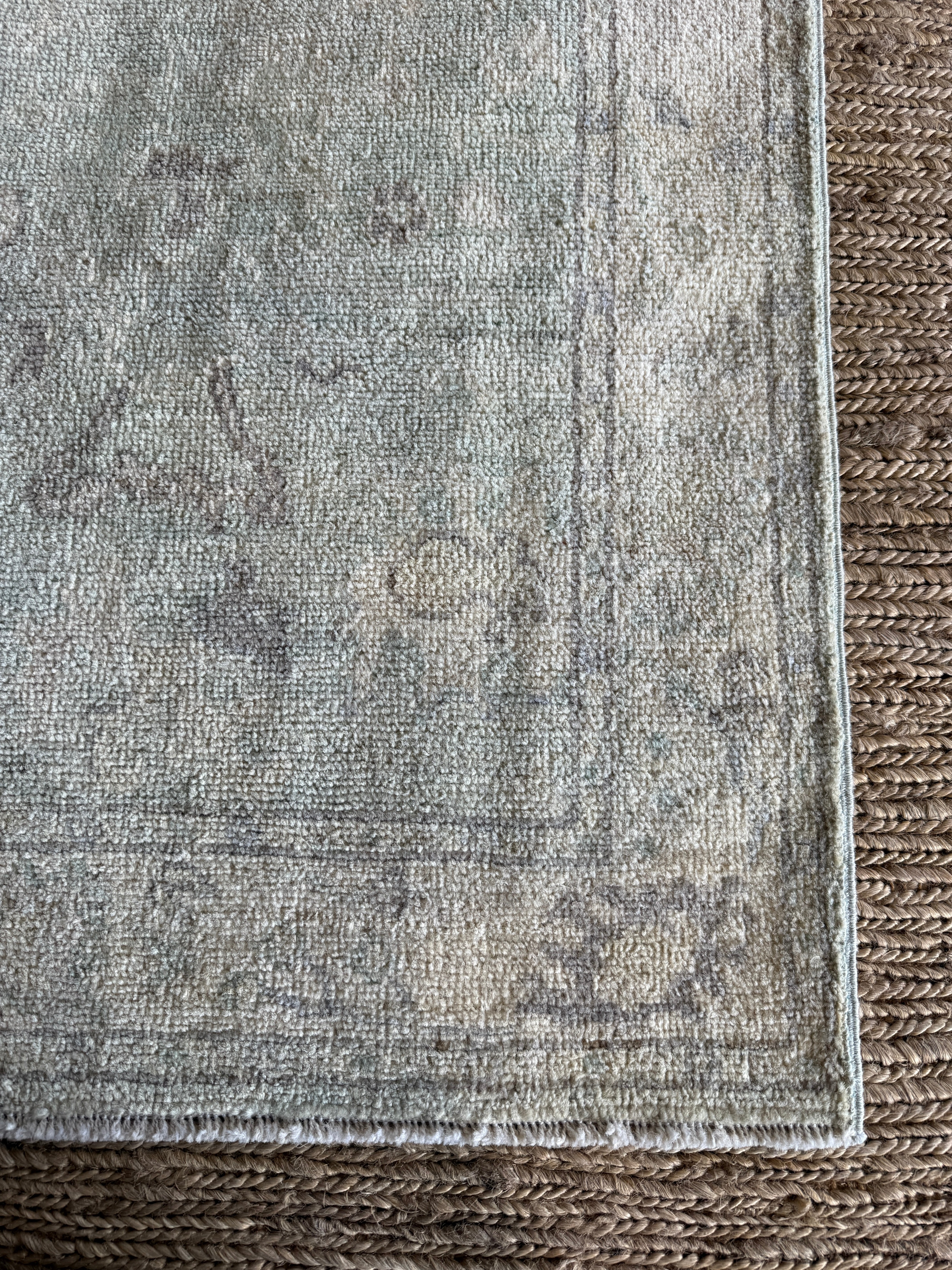 Nora Winer 2.7x7.10 Light Green Afghani Whitewashed Oushak Runner