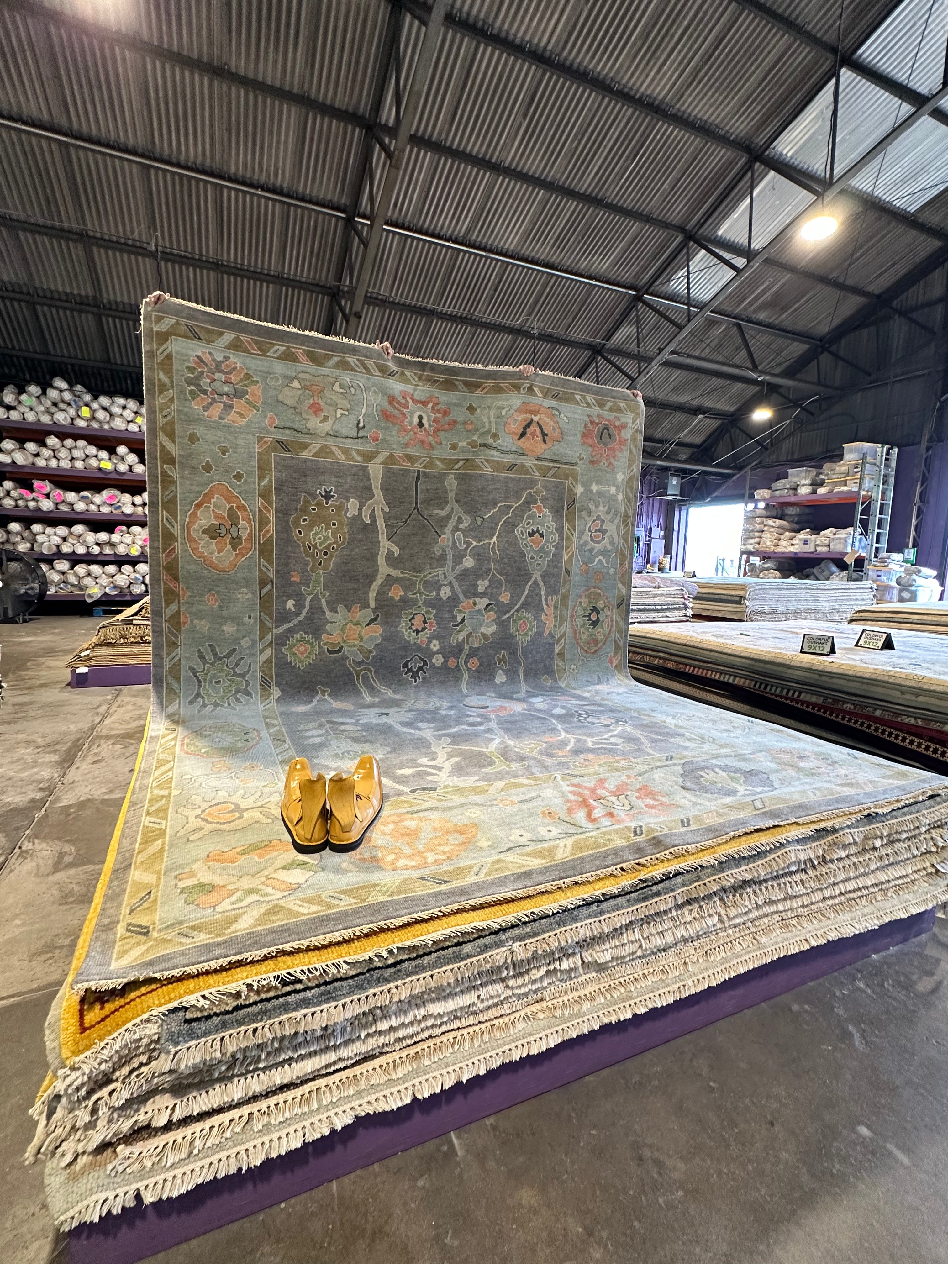 Laura San Giacomo 9x12 Colorful Hand-Knotted Oushak Rug