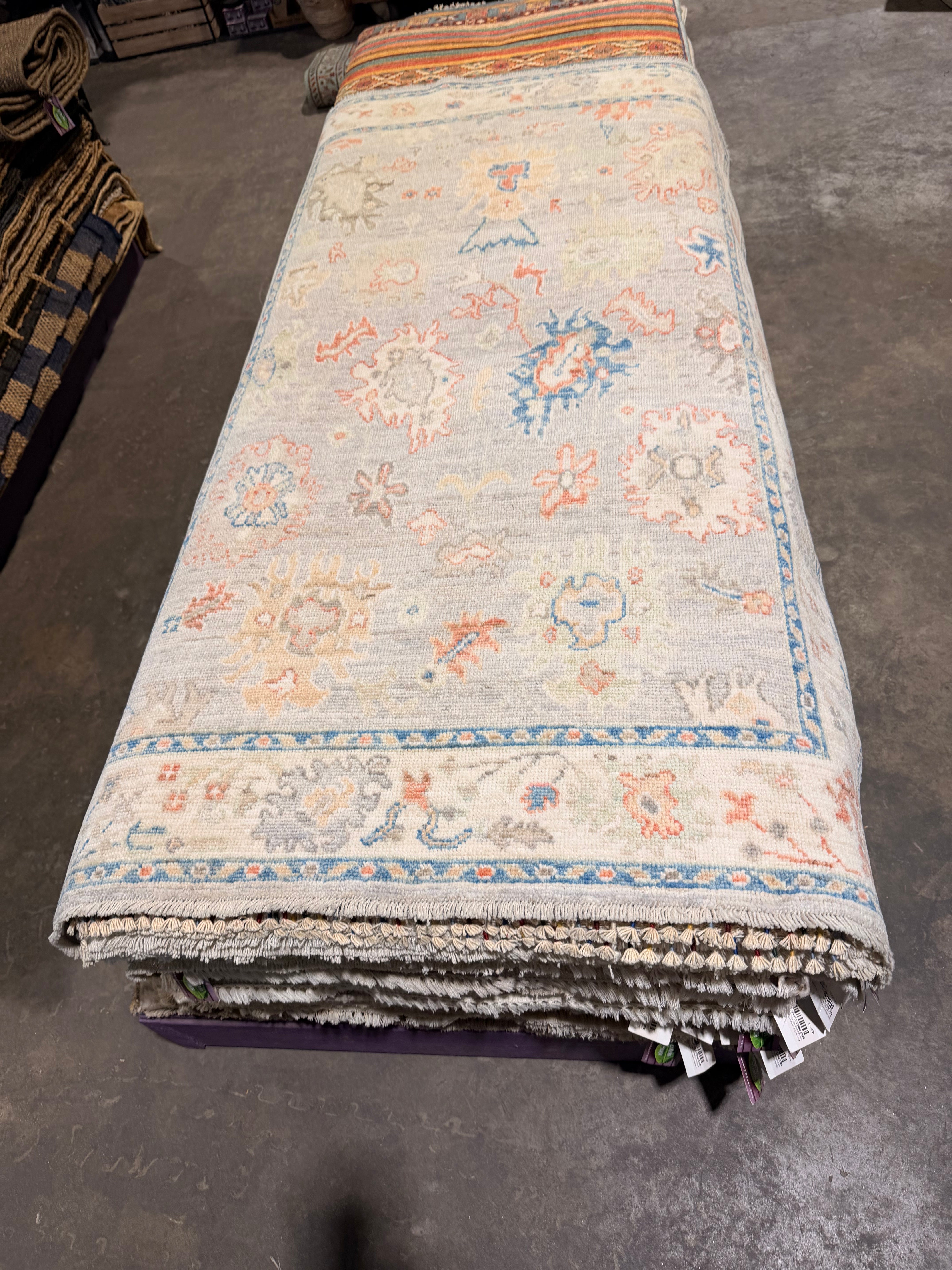 Kate Walsh 3.10x6 Blue Afghani Whitewashed Oushak