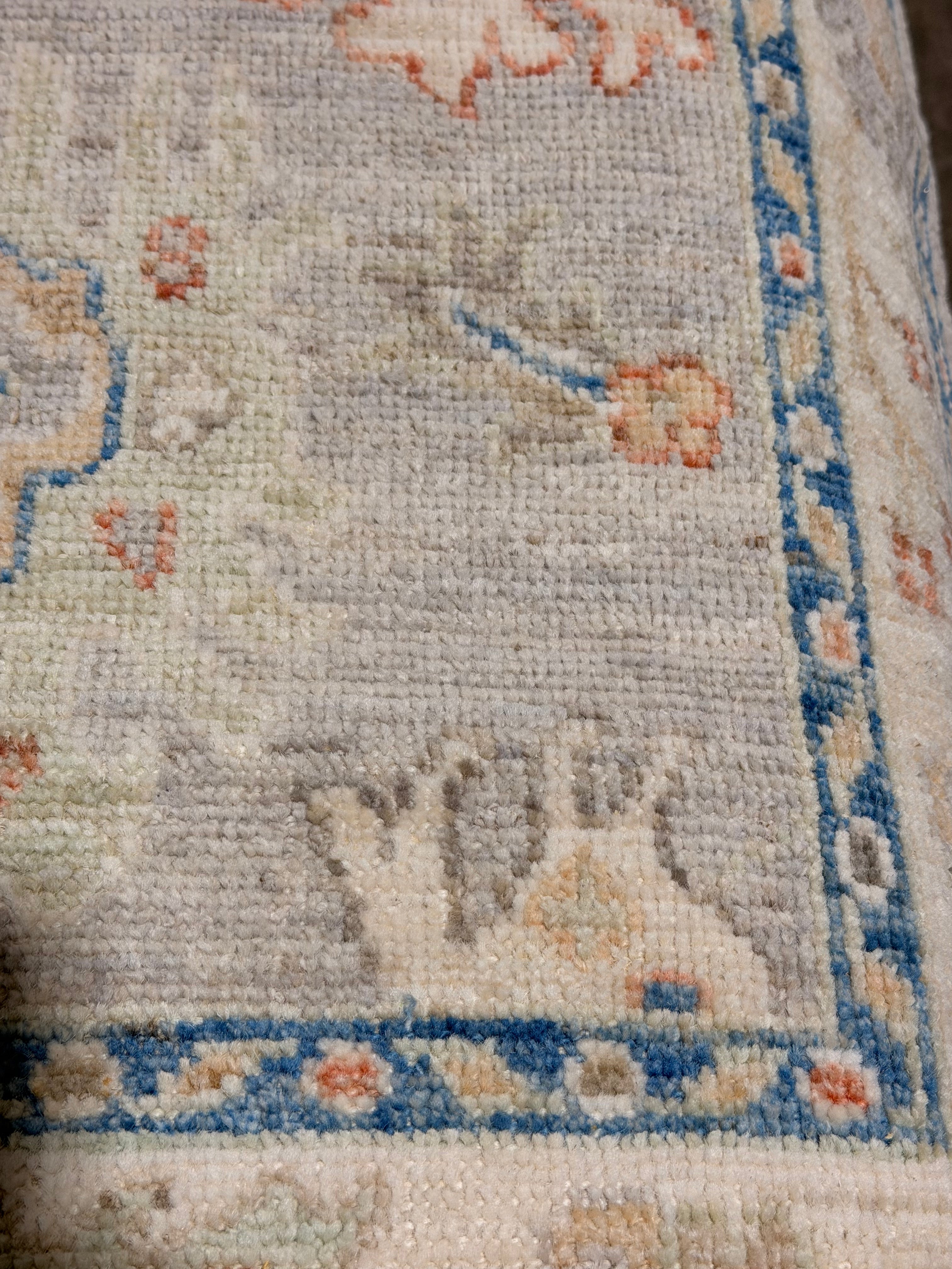 Kate Walsh 3.10x6 Blue Afghani Whitewashed Oushak