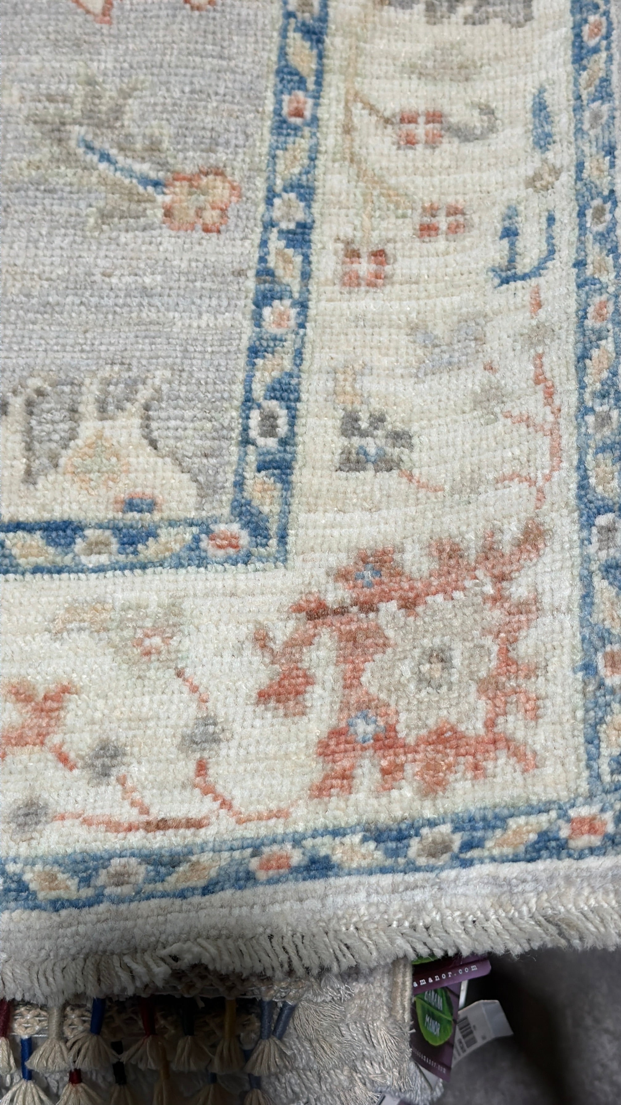 Kate Walsh 3.10x6 Blue Afghani Whitewashed Oushak