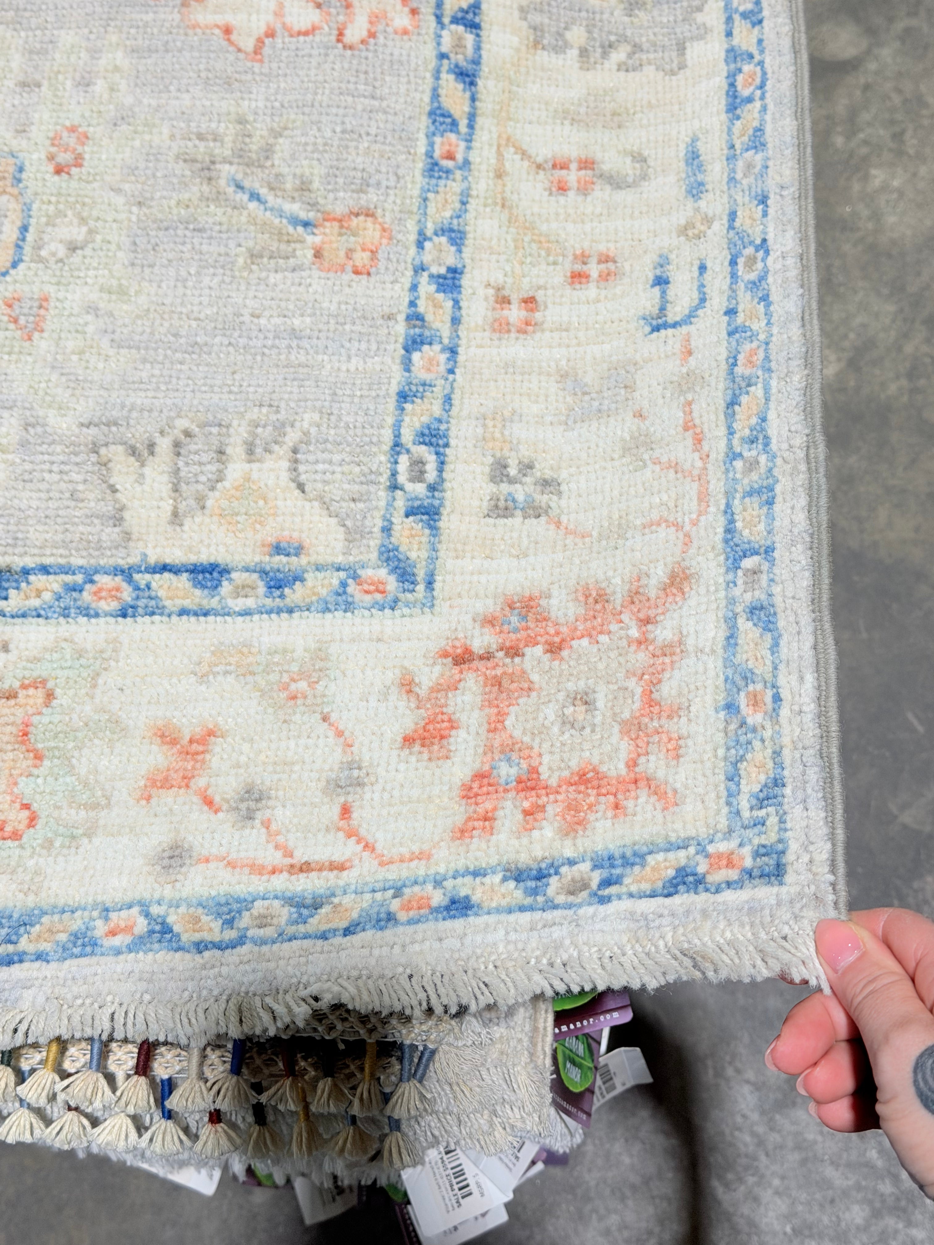 Kate Walsh 3.10x6 Blue Afghani Whitewashed Oushak