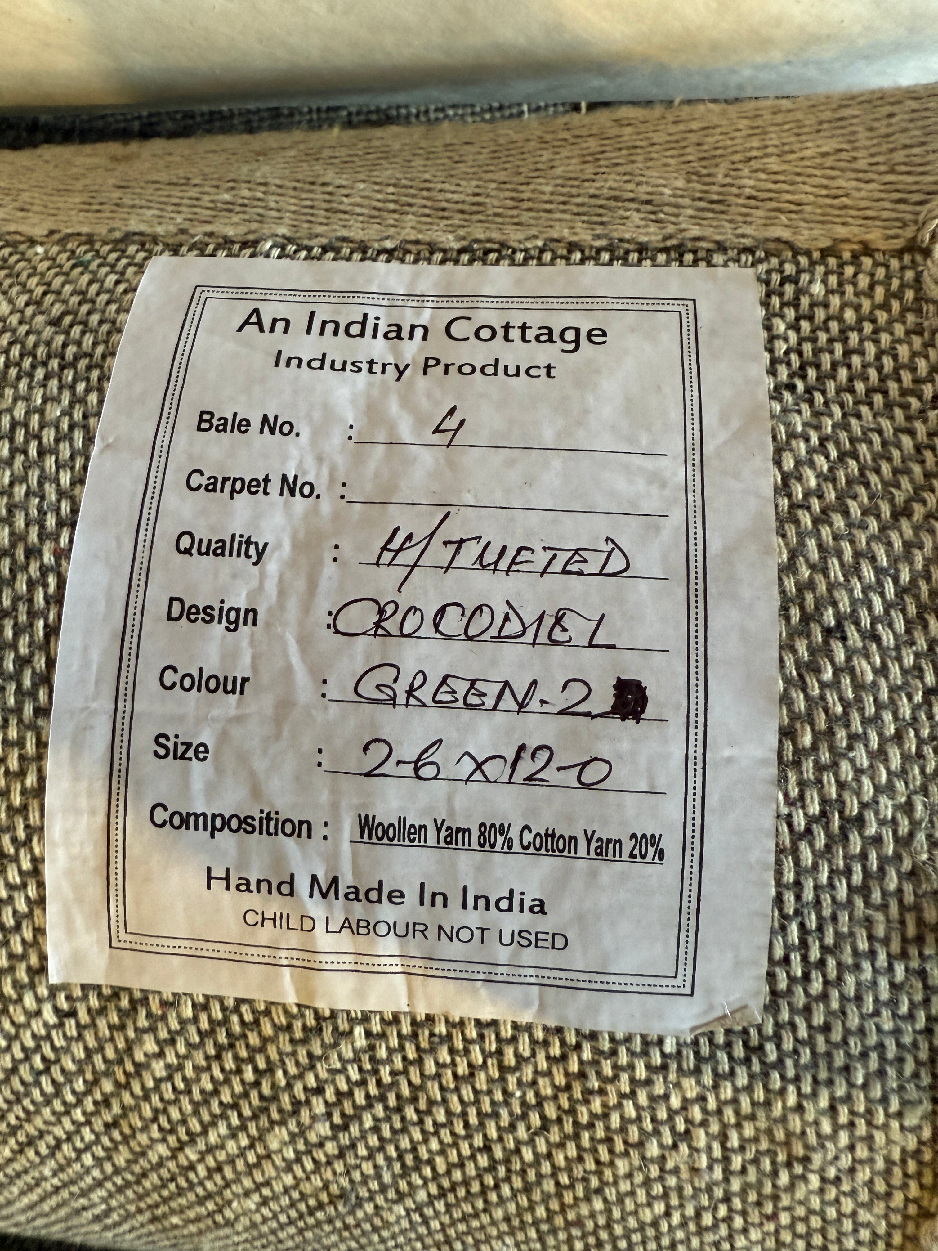 Gator 2.6x12 Runner Hand-Tufted Rug