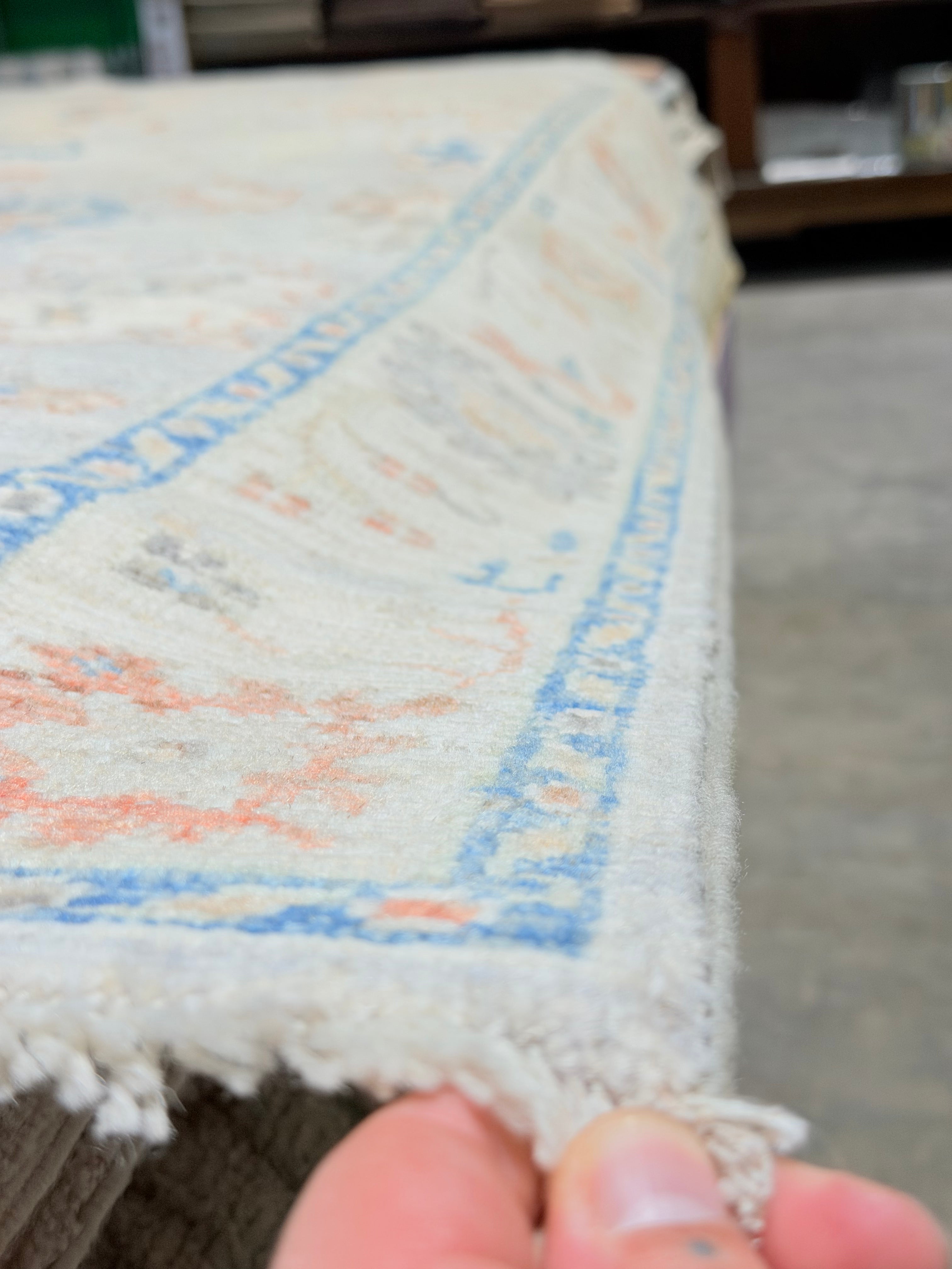 Kate Walsh 3.10x6 Blue Afghani Whitewashed Oushak