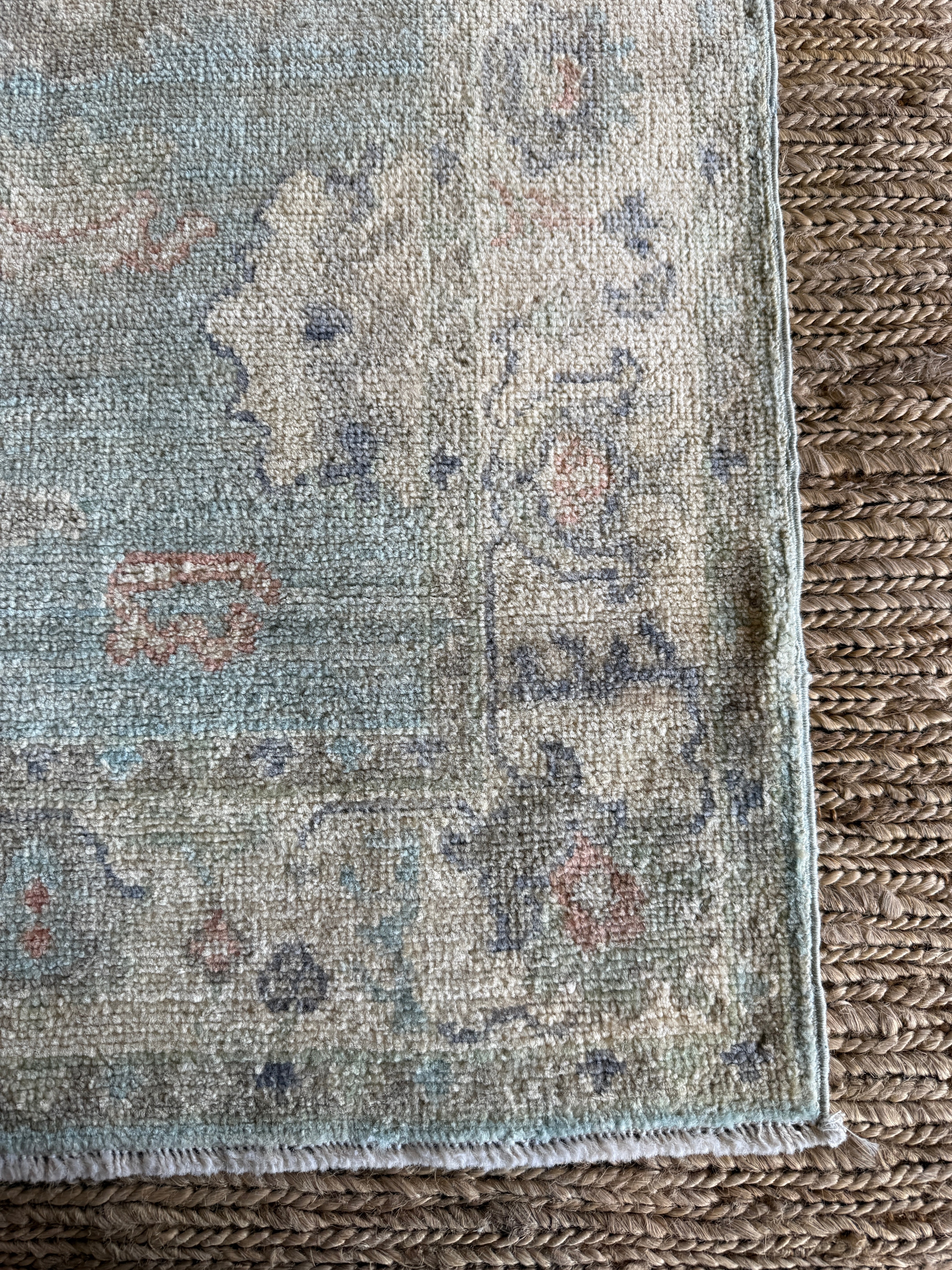 Maddie Mooregan 2.7x9.4 Blue Afghani Whitewashed Oushak Runner