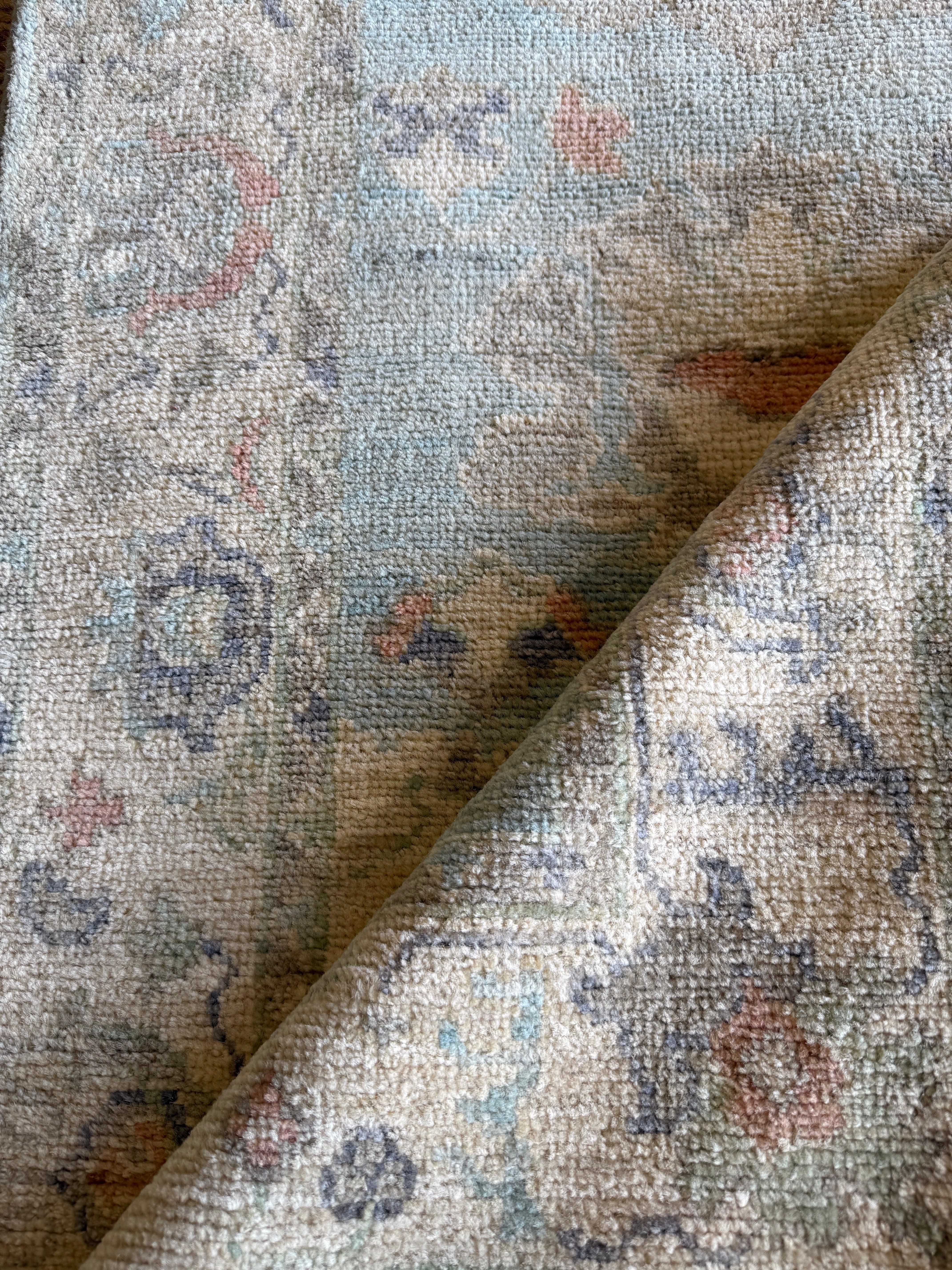 Maddie Mooregan 2.7x9.4 Blue Afghani Whitewashed Oushak Runner