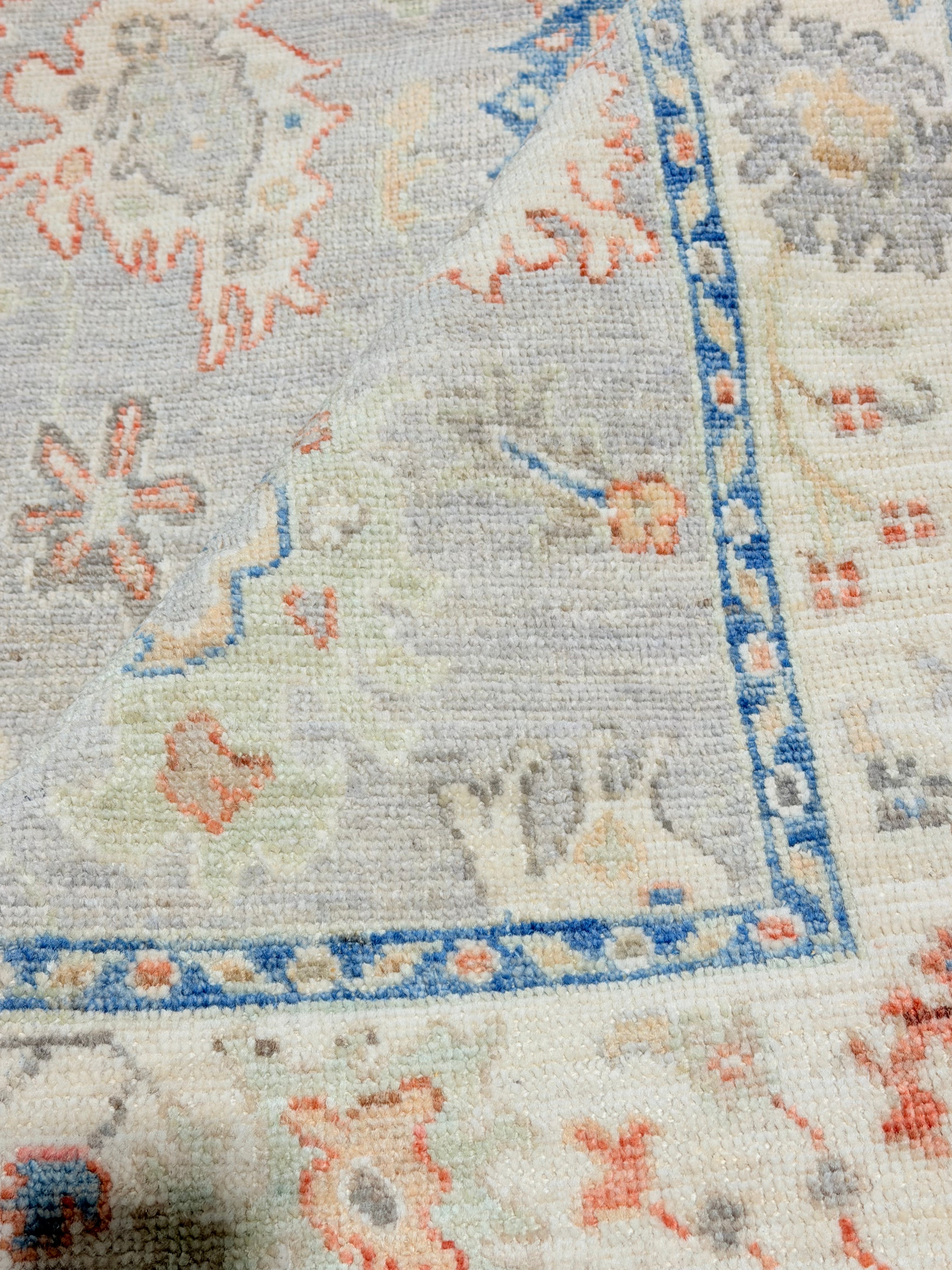 Kate Walsh 3.10x6 Blue Afghani Whitewashed Oushak