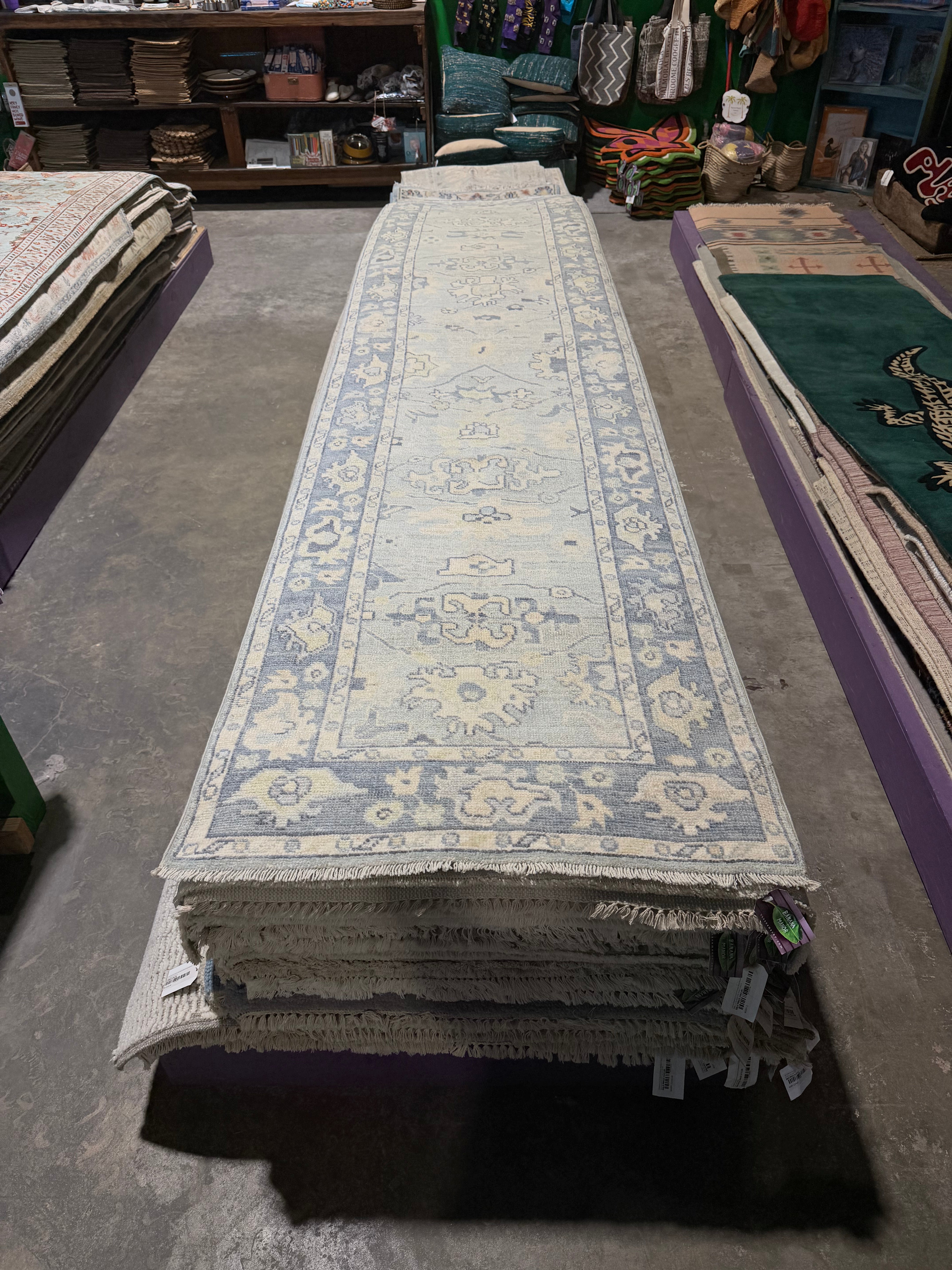 Ashley Park 2.11x11.10 Blue Afghani Whitewashed Oushak Runner