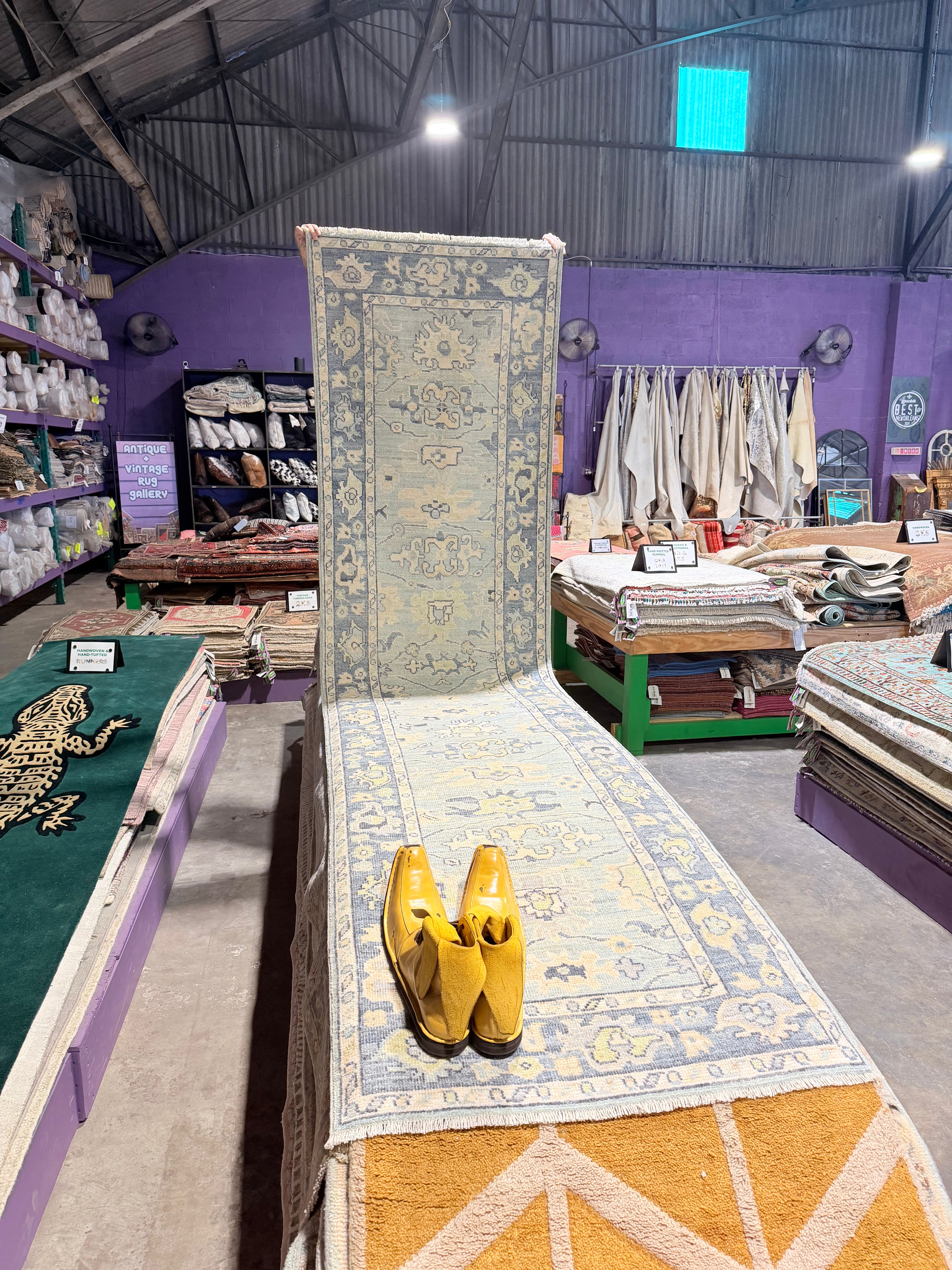 Ashley Park 2.11x11.10 Blue Afghani Whitewashed Oushak Runner