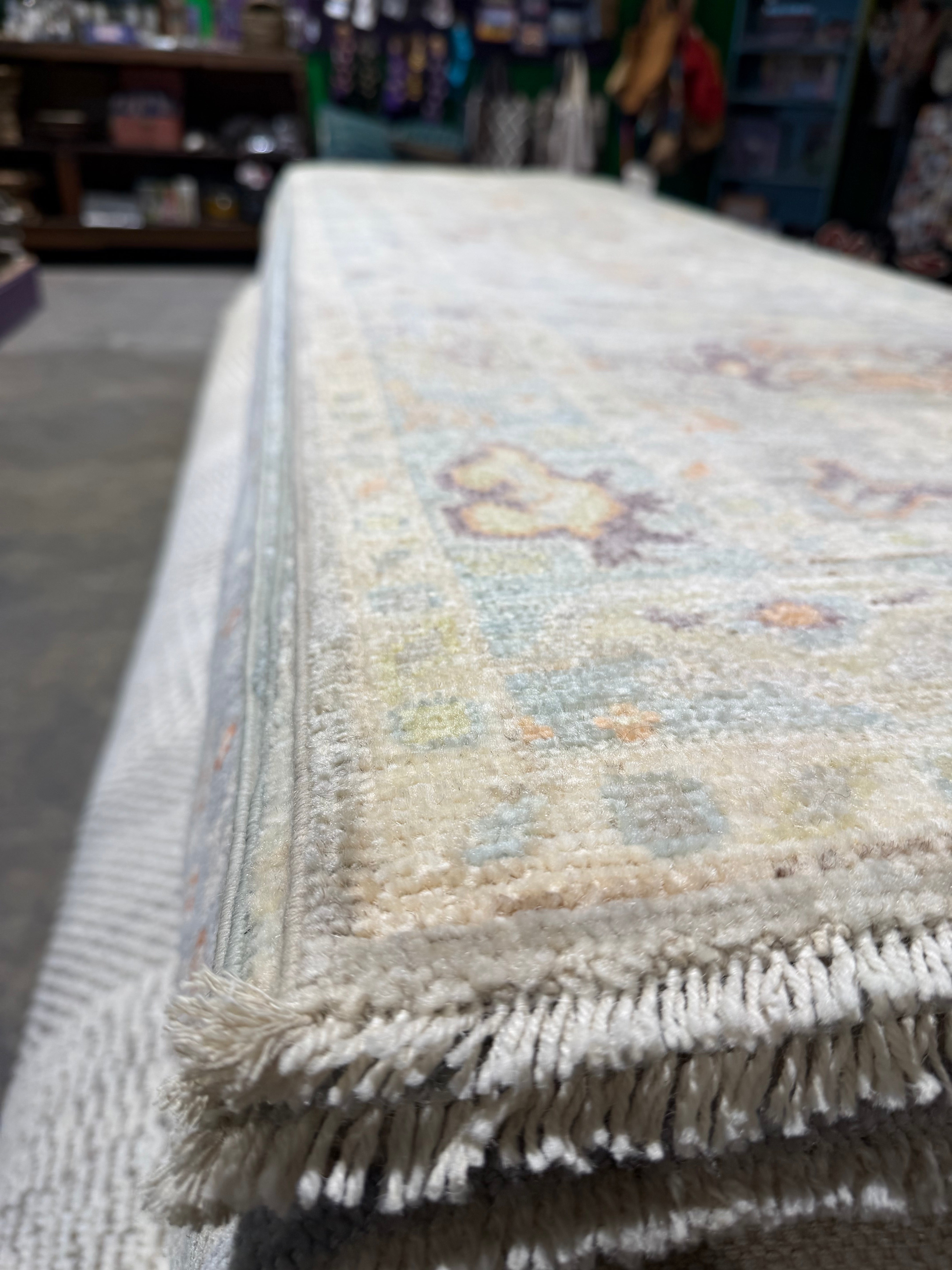 Maia Jae 2.9x12.5 Blue  Afghani Whitewashed Oushak Runner