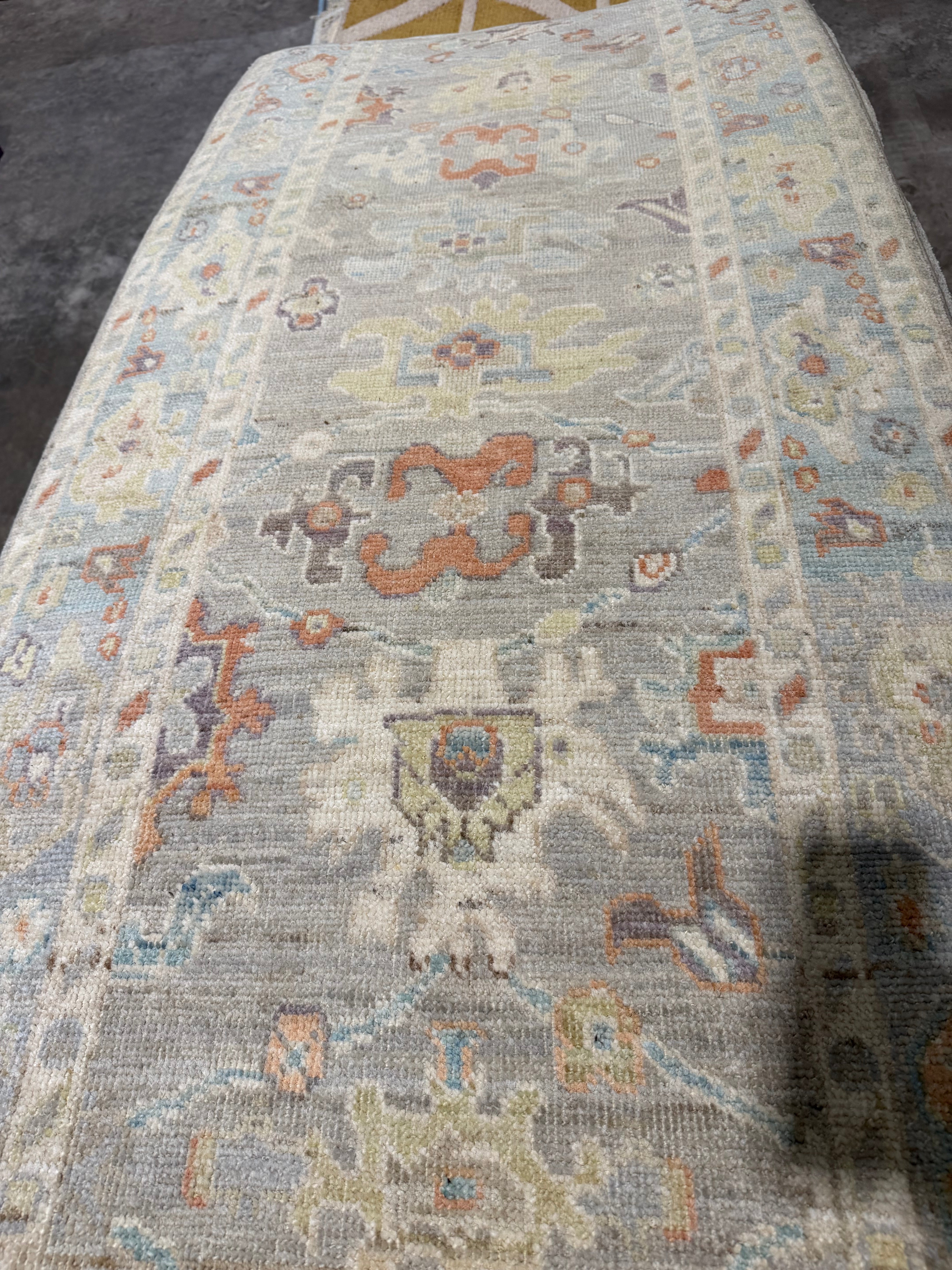 Maia Jae 2.9x12.5 Blue  Afghani Whitewashed Oushak Runner