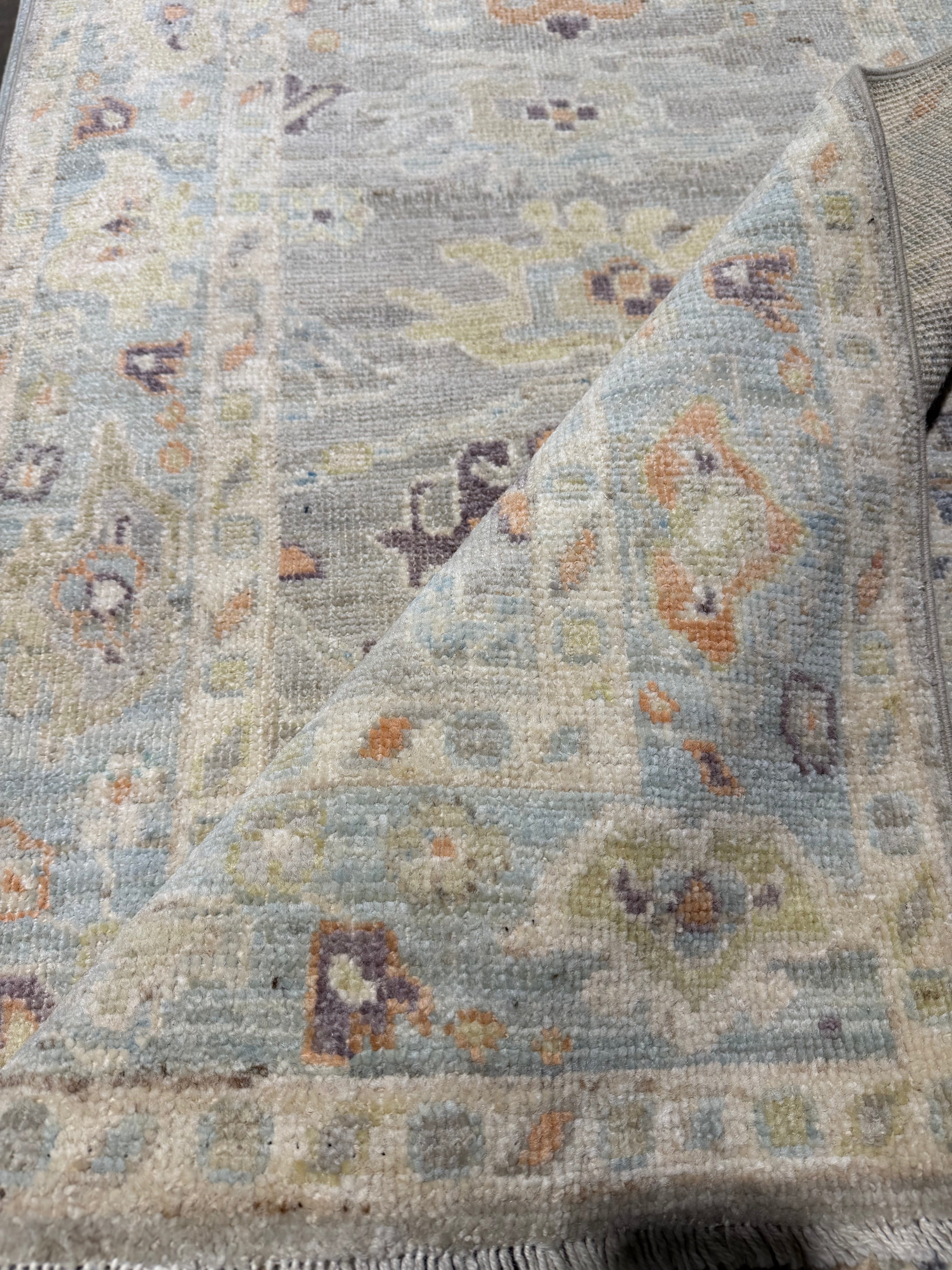 Maia Jae 2.9x12.5 Blue  Afghani Whitewashed Oushak Runner