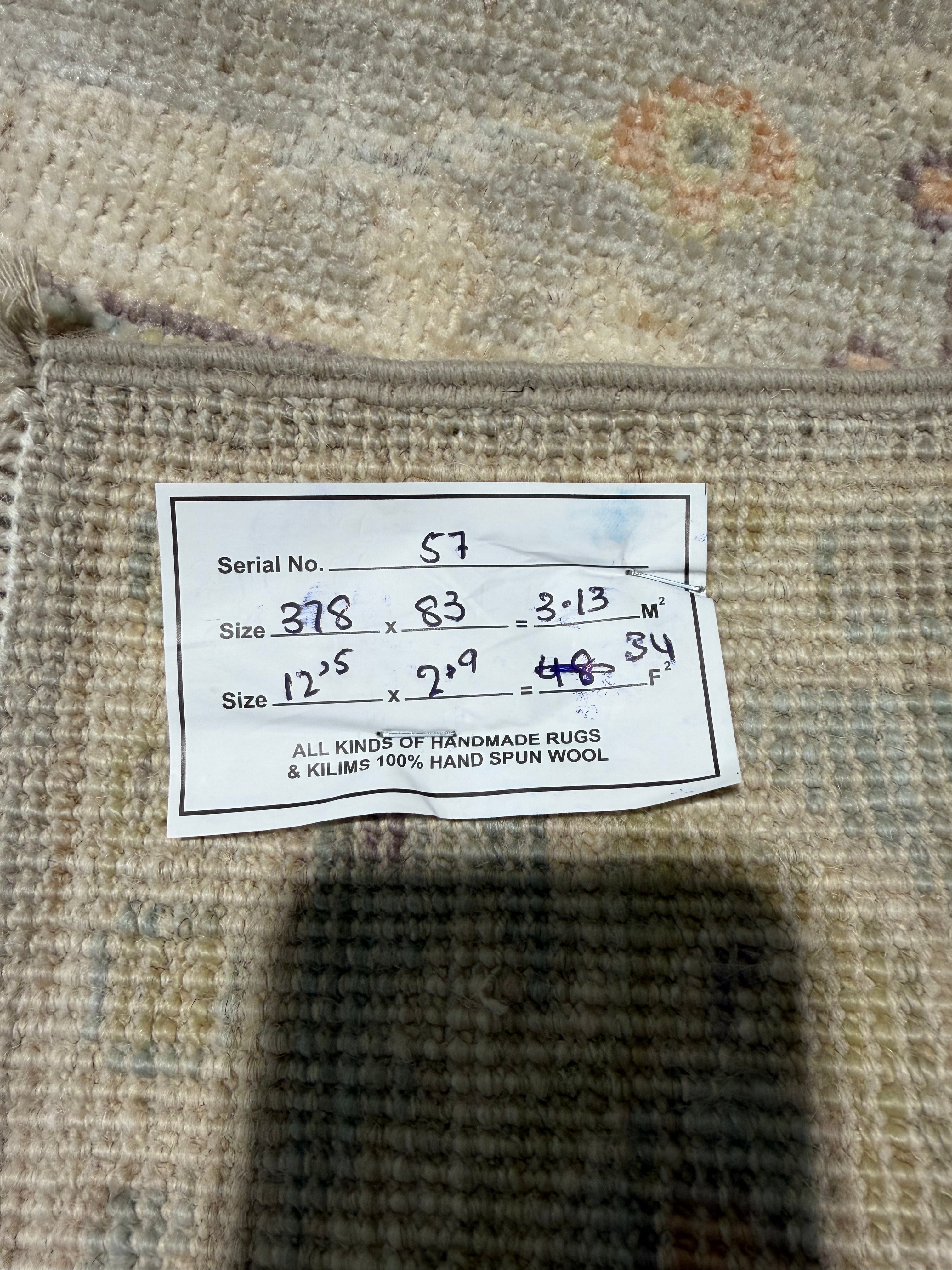 Maia Jae 2.9x12.5 Blue  Afghani Whitewashed Oushak Runner