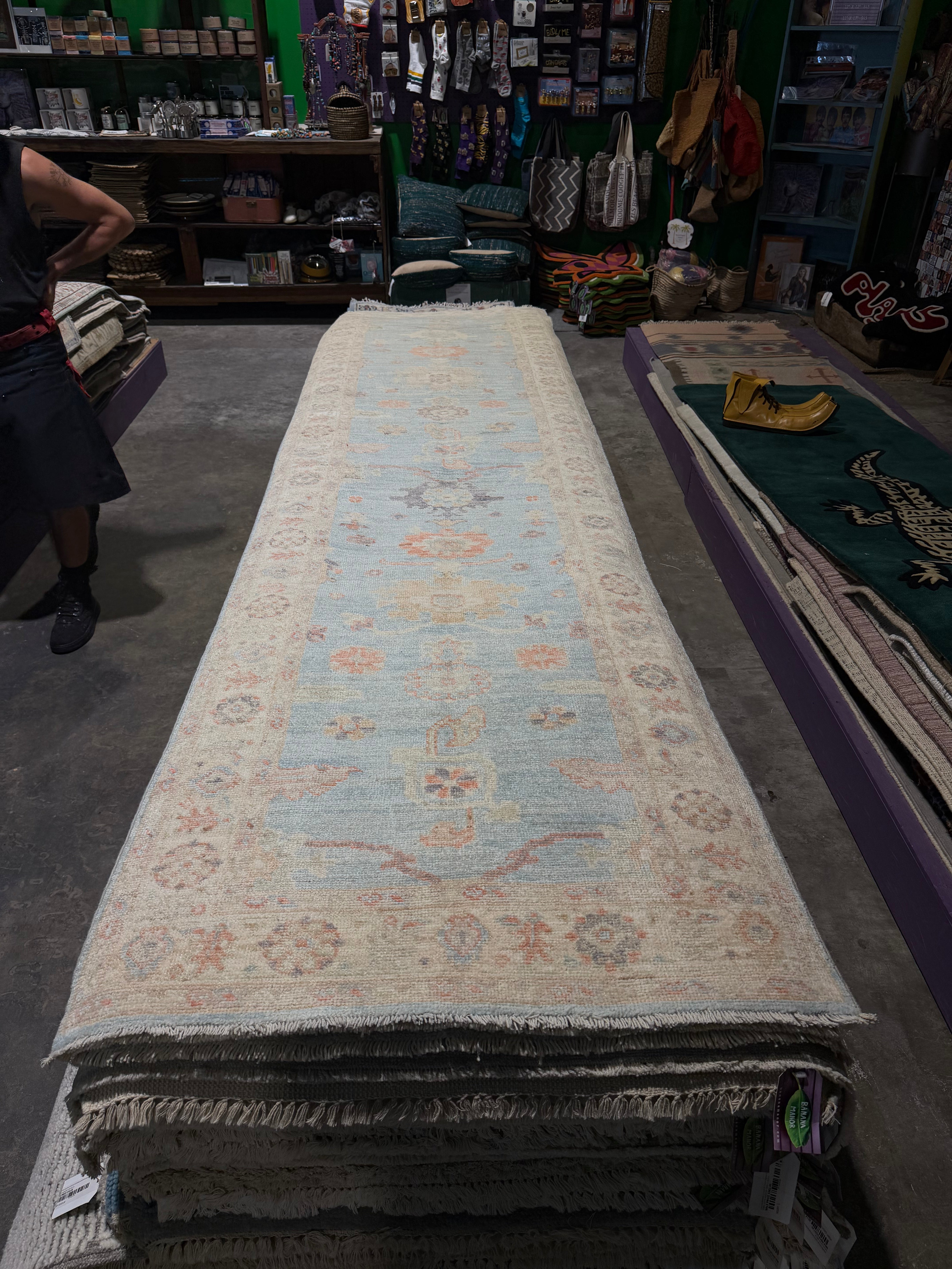 Kate Walsh 3x11.1 Blue Afghani Whitewashed Oushak Runner