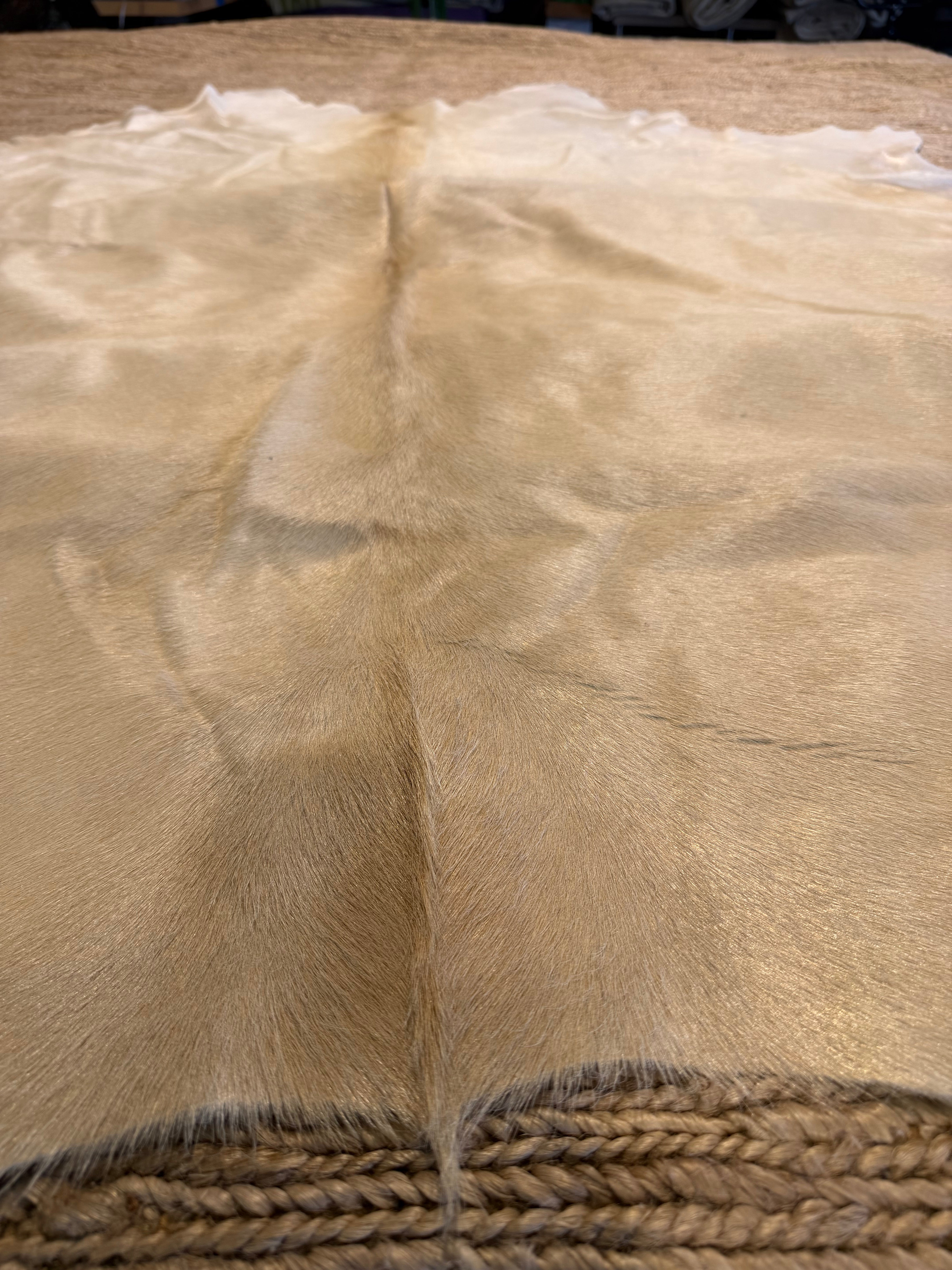 Off White Cowhide Rug 6x6.9