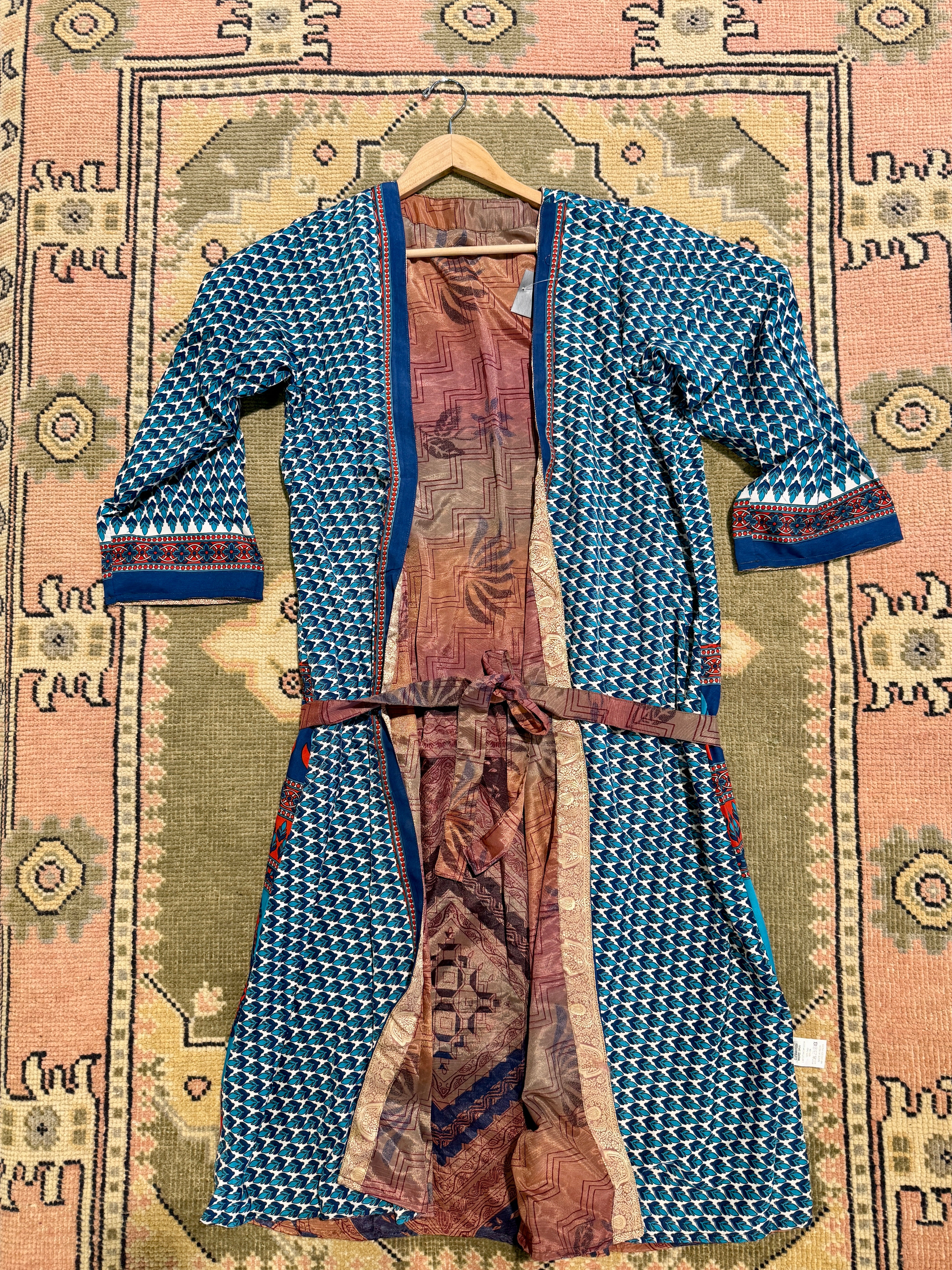 Kee Nang Assorted Long Reversible Recycled Silk Kimonos