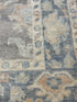 Thalia Besson 2.11x18.2 Grey  and Blue Afghani Whitewashed Oushak Runner