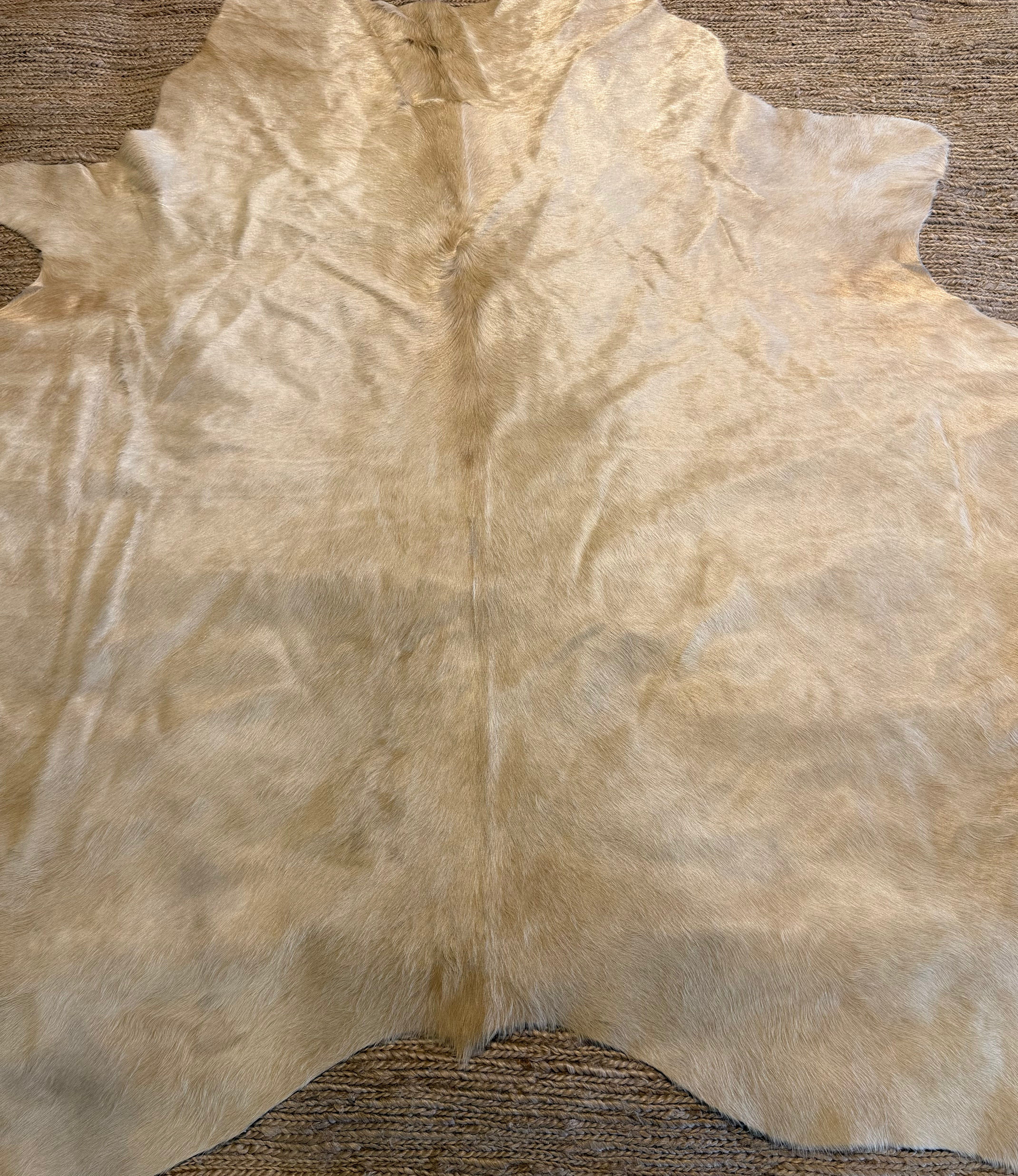 Beige White Exotic Cowhide Rug 6.4x7.2