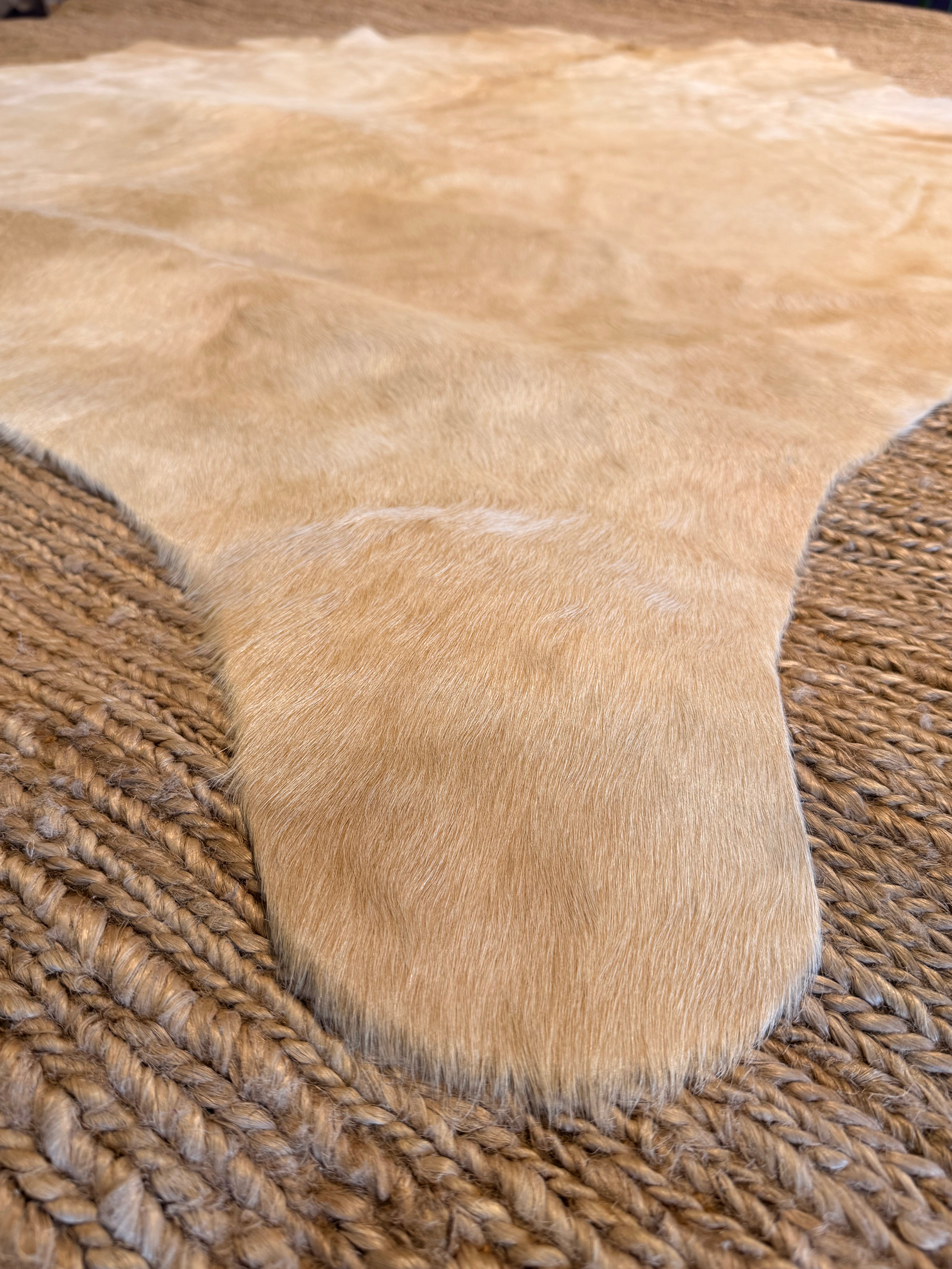 Beige White Exotic Cowhide Rug 6.4x7.2
