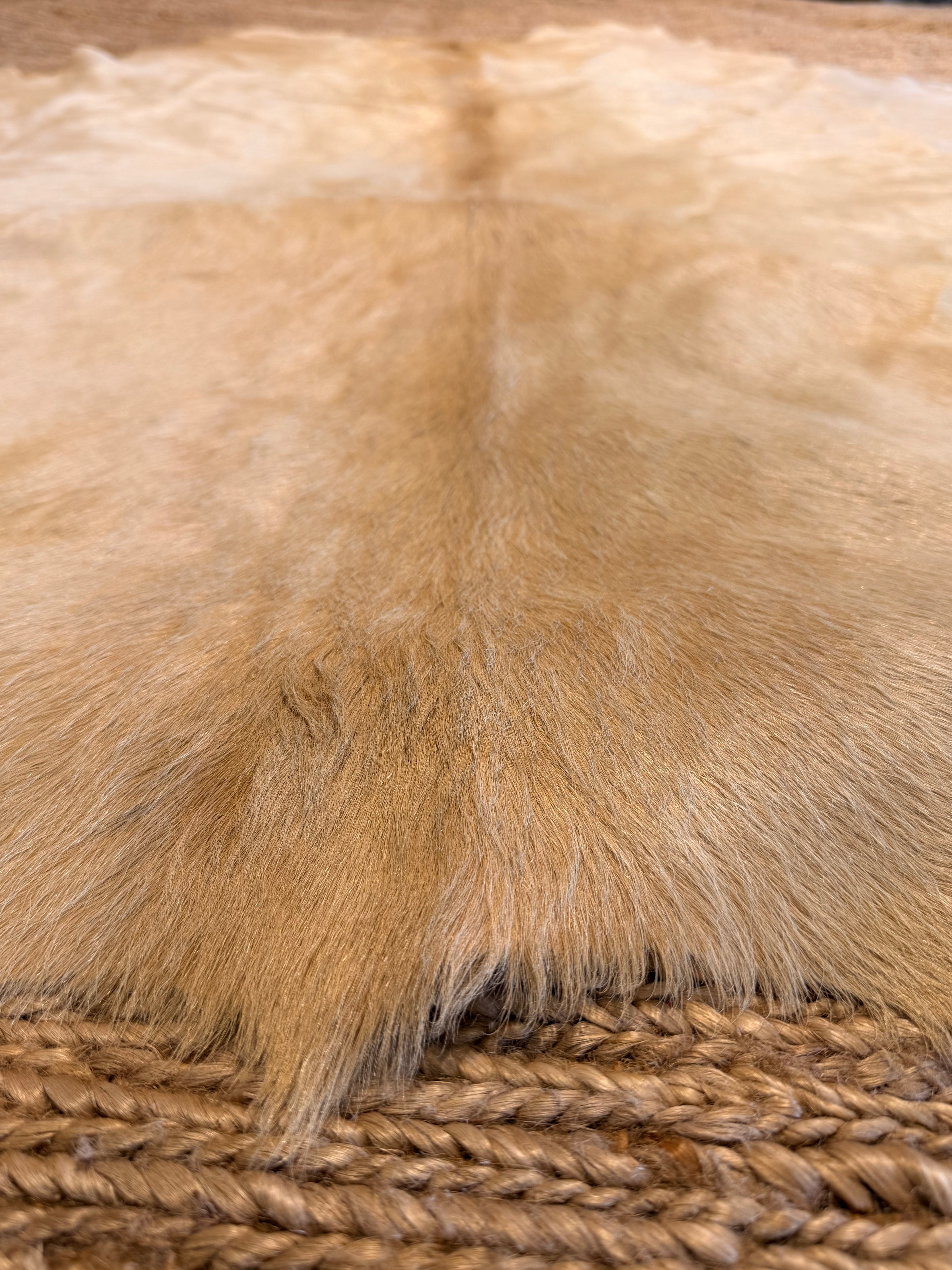 Beige White Exotic Cowhide Rug 6.4x7.2