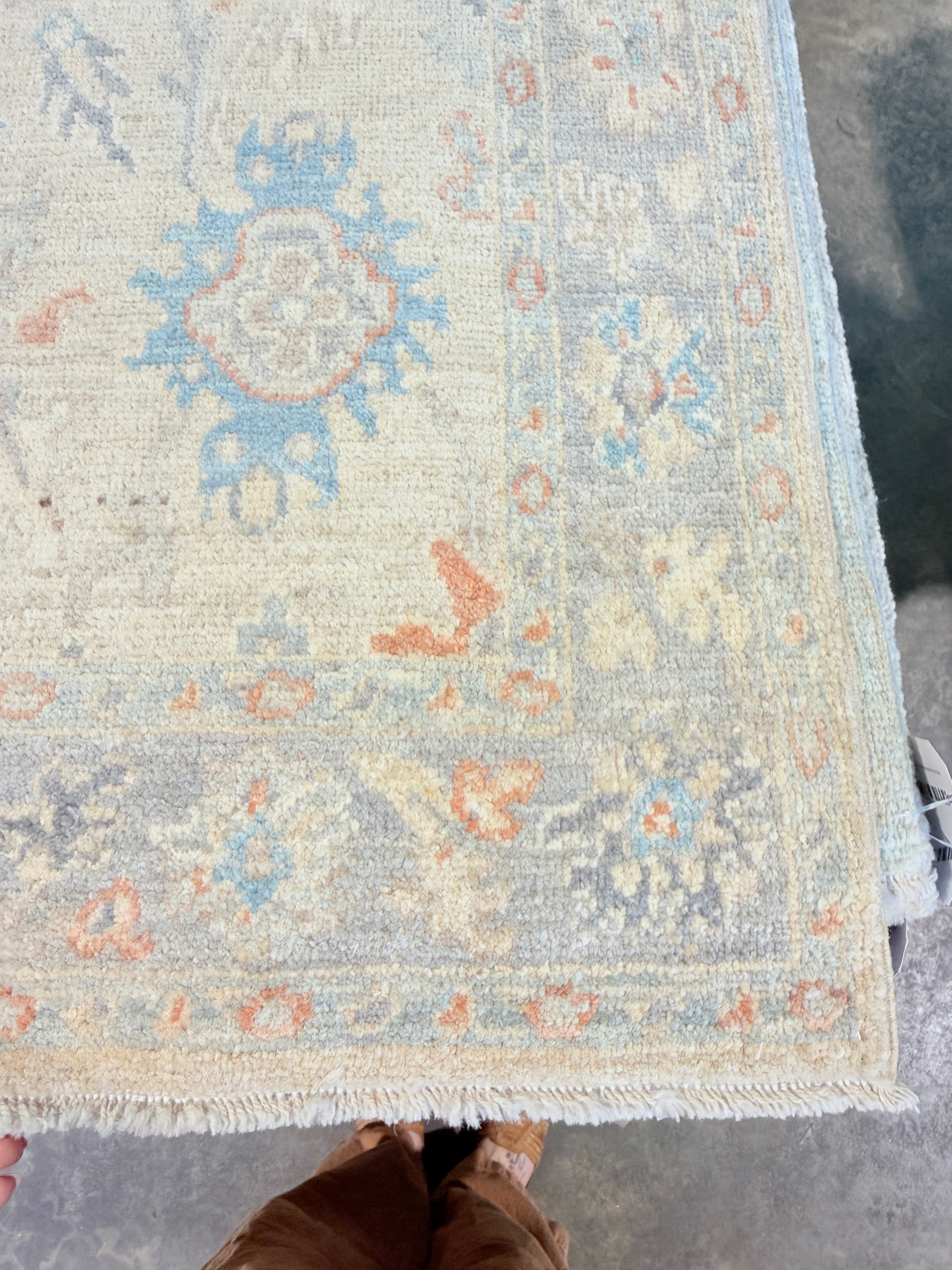 Vickie Rawlins 3x5 Cream Afghani Whitewashed Oushak