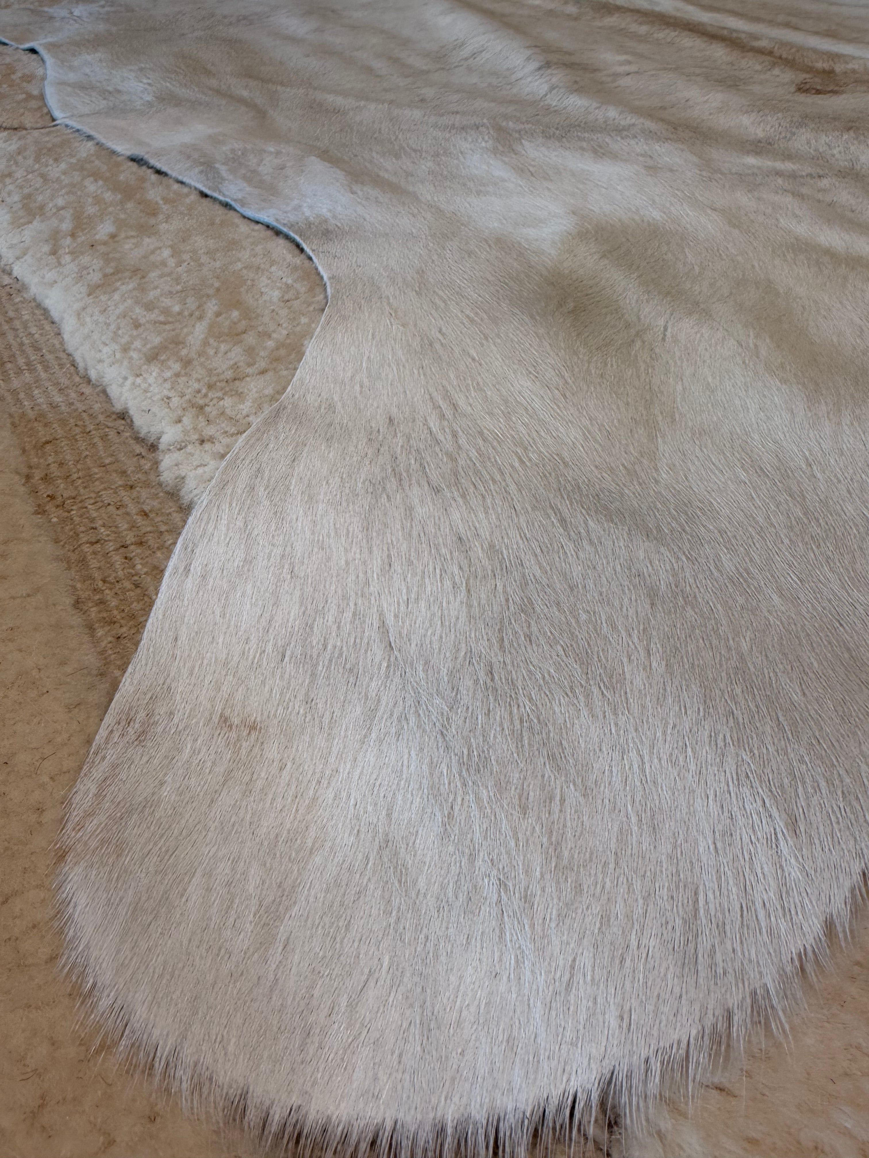 Solid Ivory 5.9x6.5 Cowhide Rug