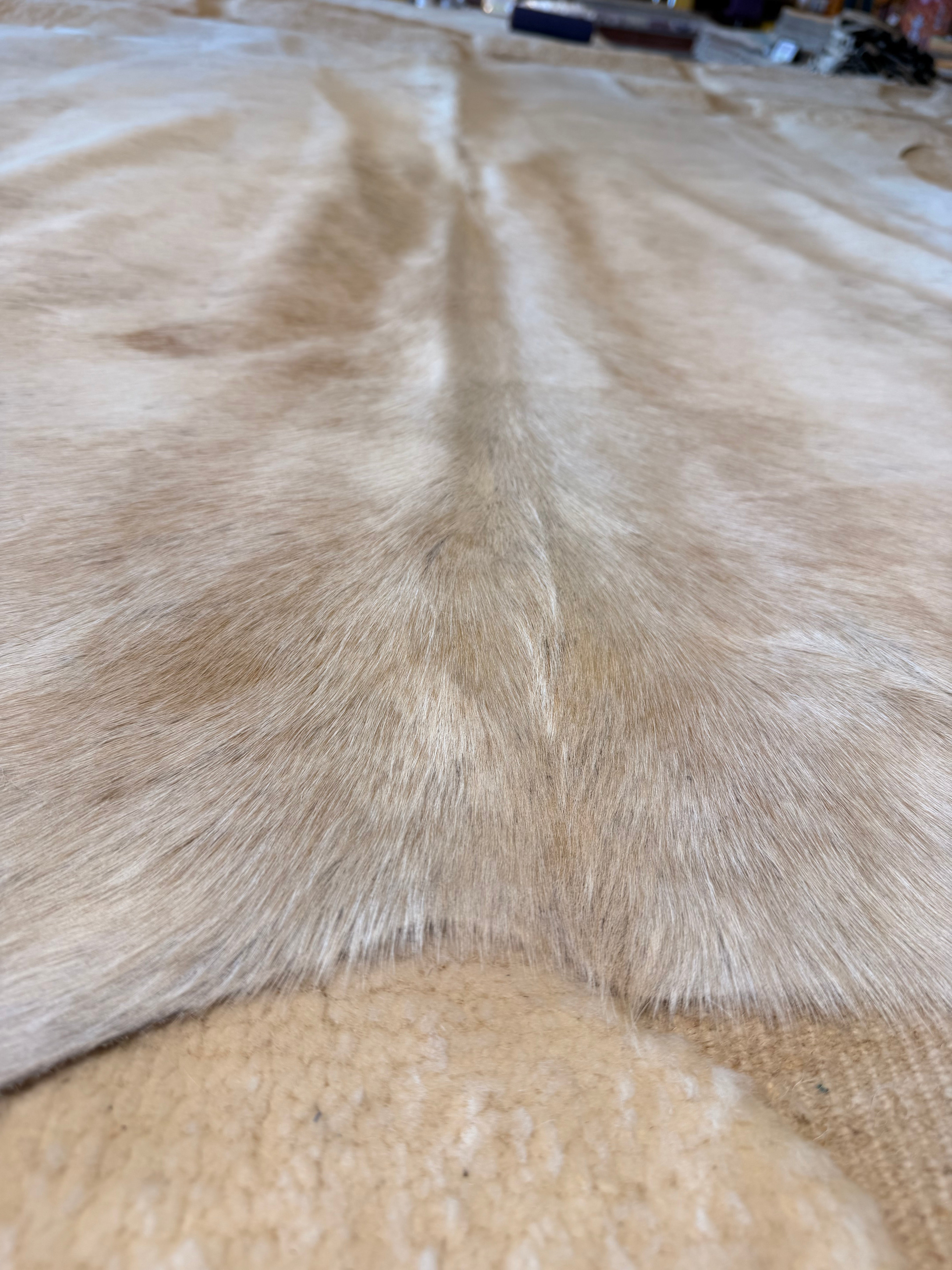 Solid Ivory 5.9x6.5 Cowhide Rug